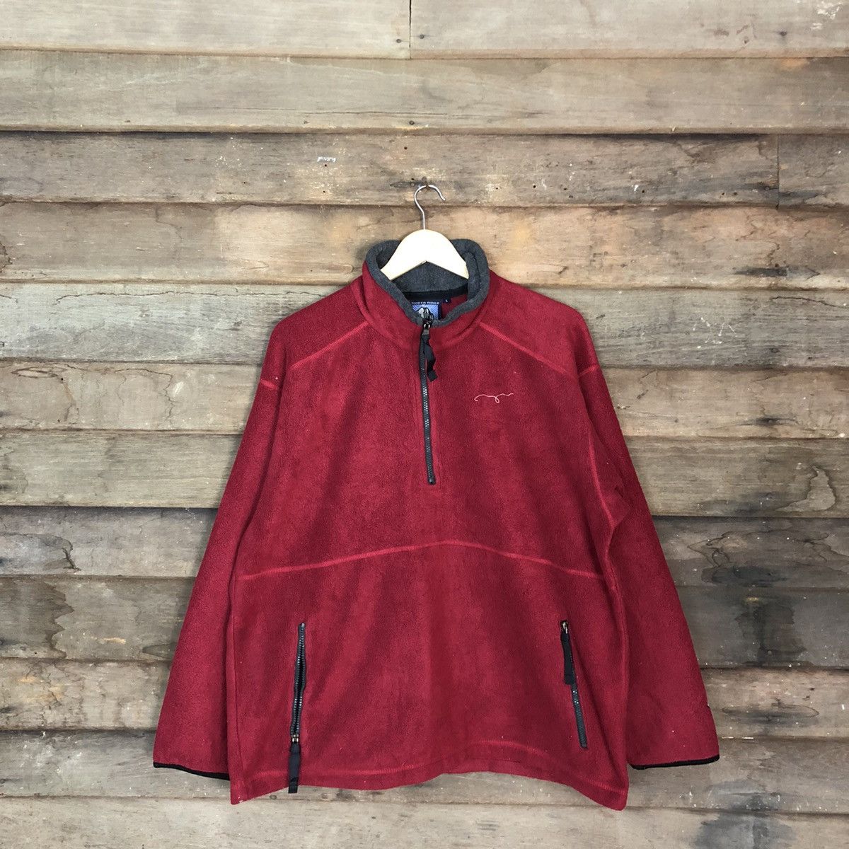 image of Outdoor Life Timber Ridge Outdoor Fleece Jacket in Red, Men's (Size Large)