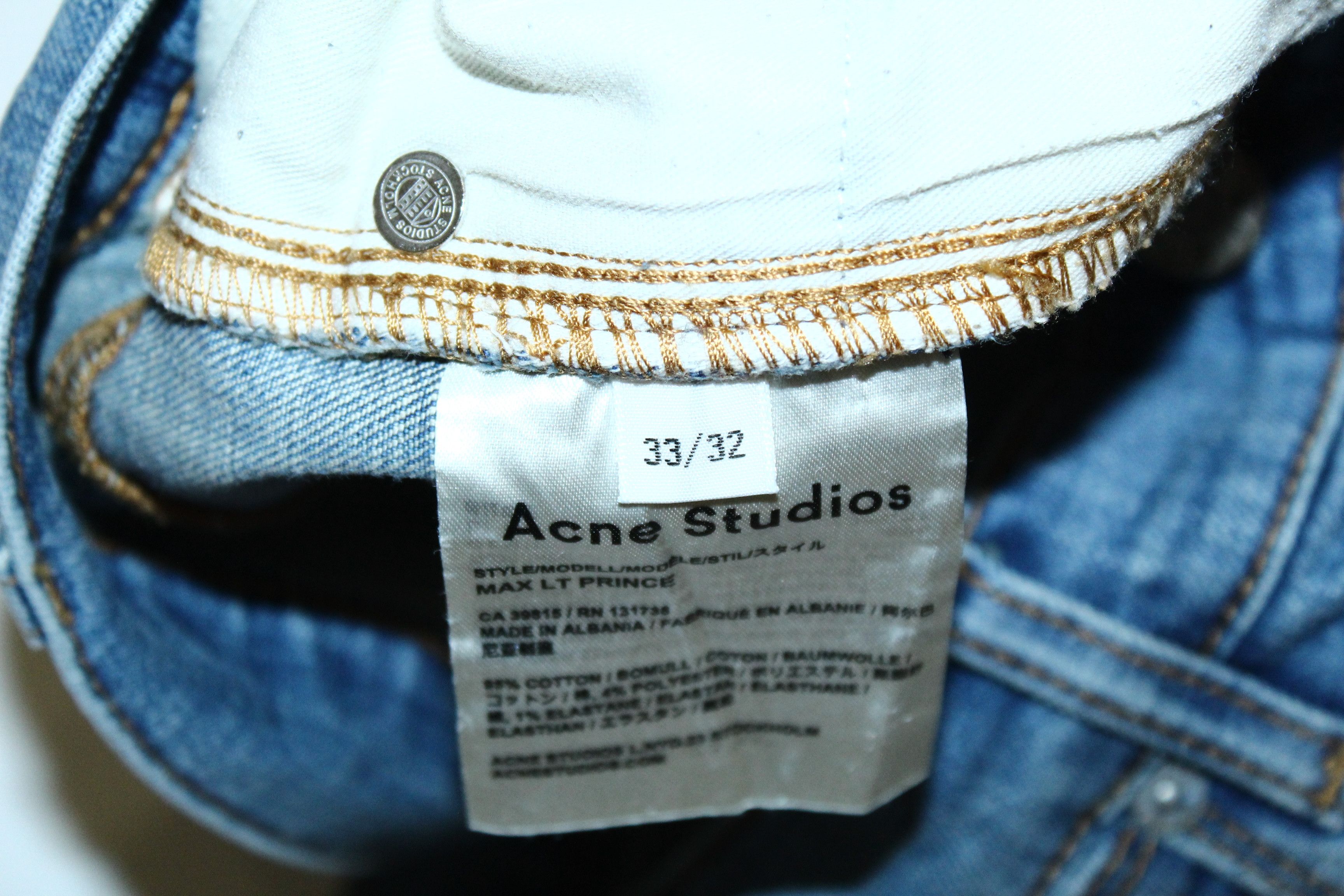 Acne Studios Acne Studios Max LT Prince Blue Wash Stretch Denim Pants Size US 34 / EU 50 - 7 Thumbnail