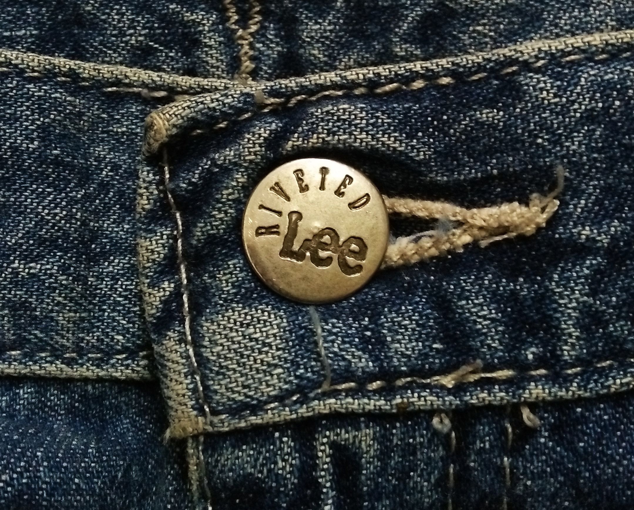 Lee Vintage LEE Riveted Buckle Back Denim Jeans Pants Size US 31 - 7 Thumbnail