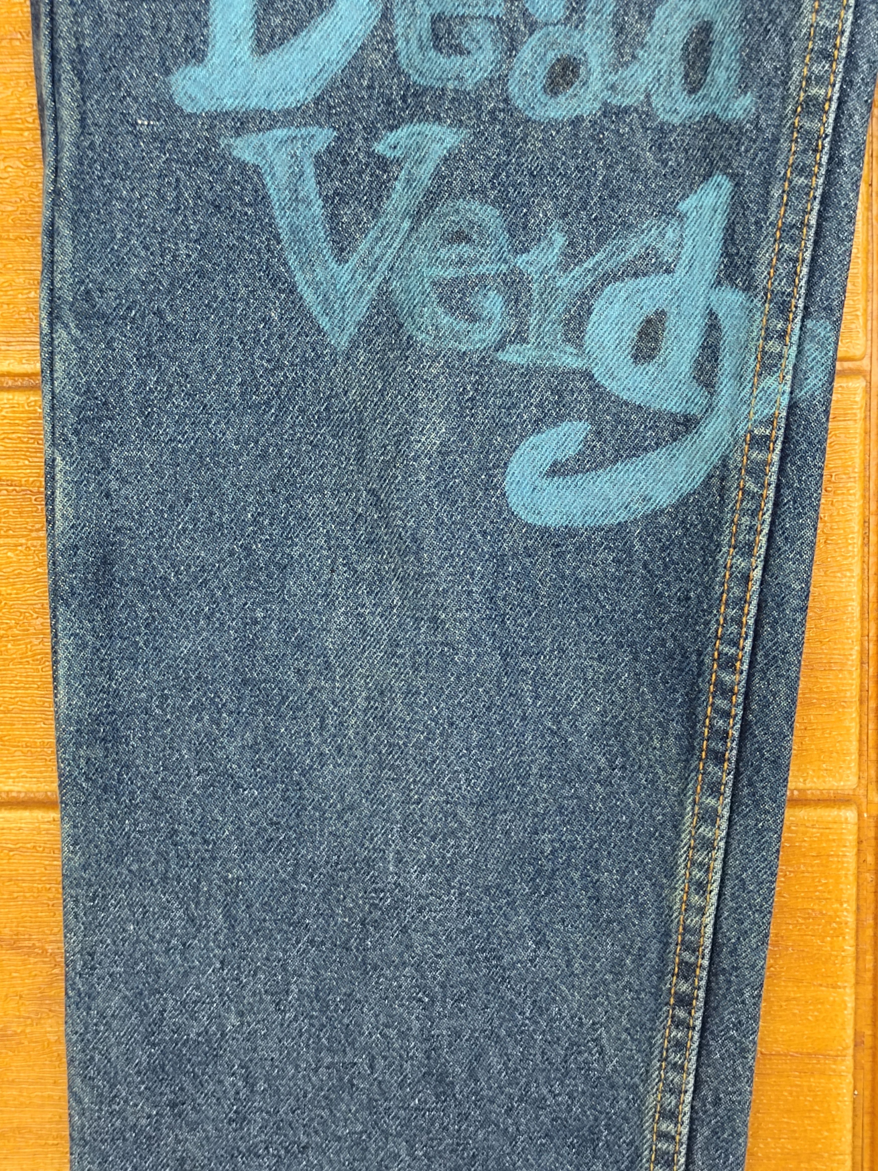 Levi's Vintage LEVIS Hand Sketch Art Denim Jeans Rip Kobe Size US 28 / EU 44 - 14 Thumbnail