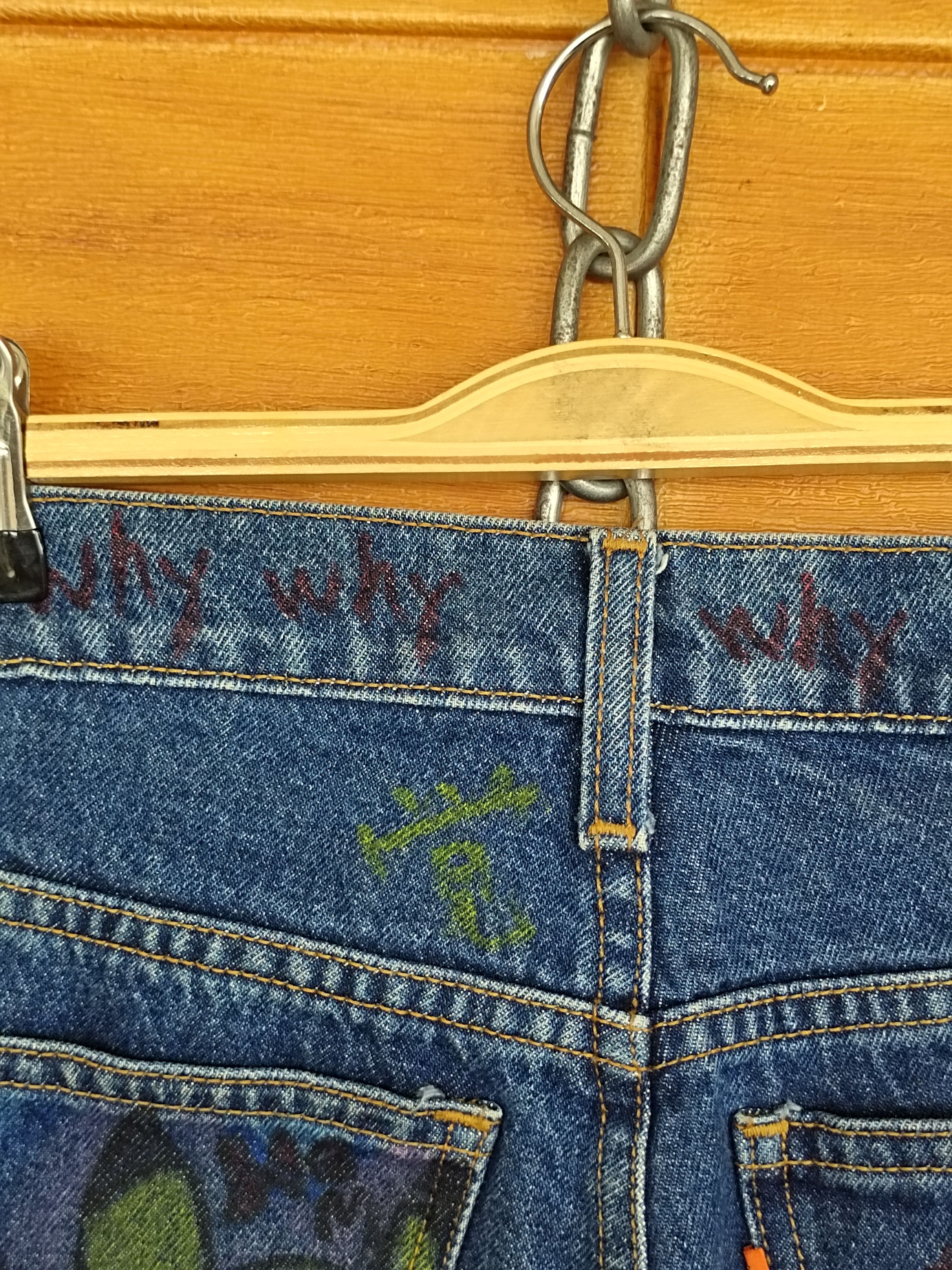 Levi's Vintage LEVIS Hand Sketch Art Denim Jeans Rip Kobe Size US 28 / EU 44 - 20 Thumbnail