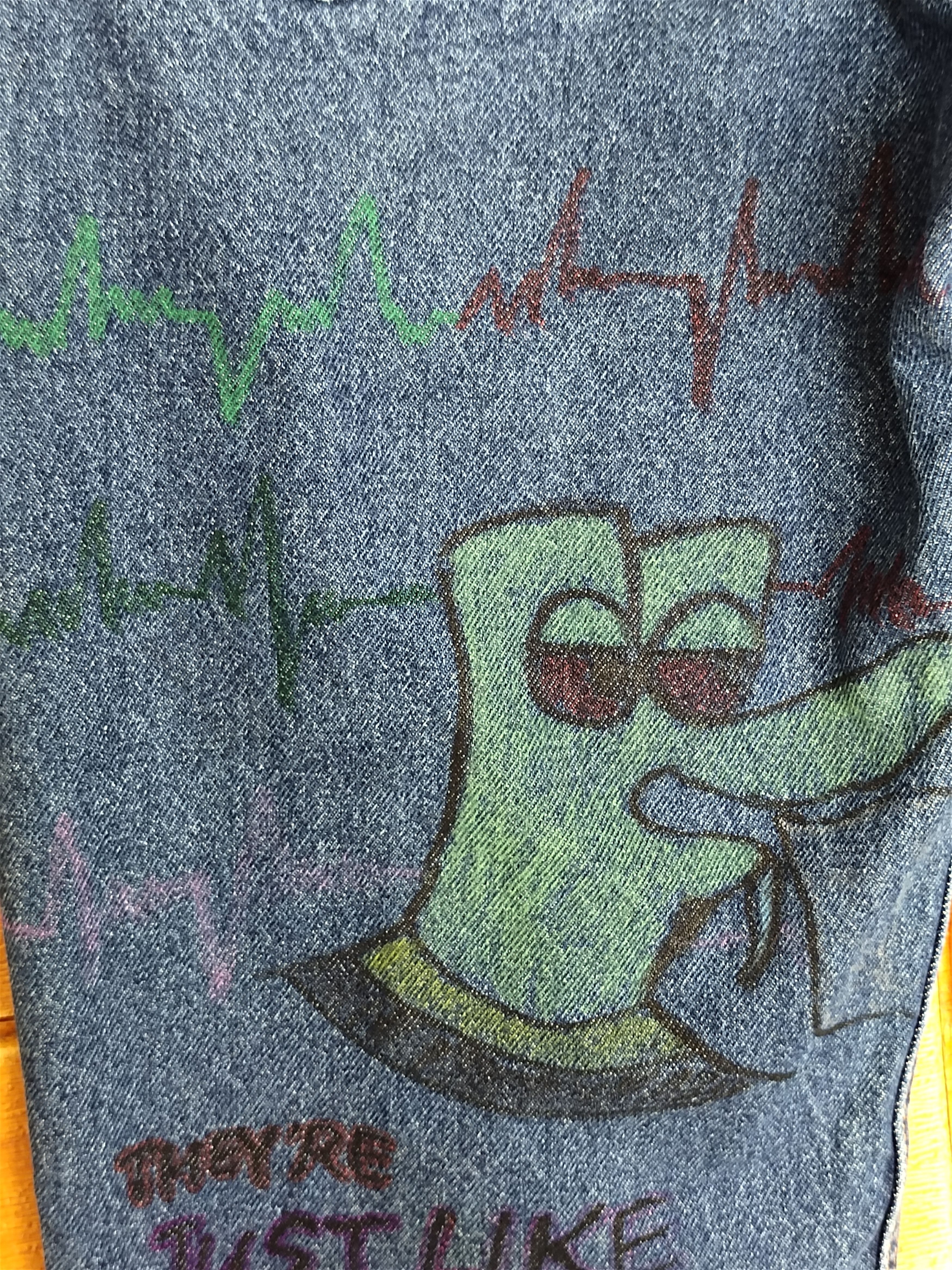Levi's Vintage LEVIS Hand Sketch Art Denim Jeans Rip Kobe Size US 28 / EU 44 - 24 Thumbnail