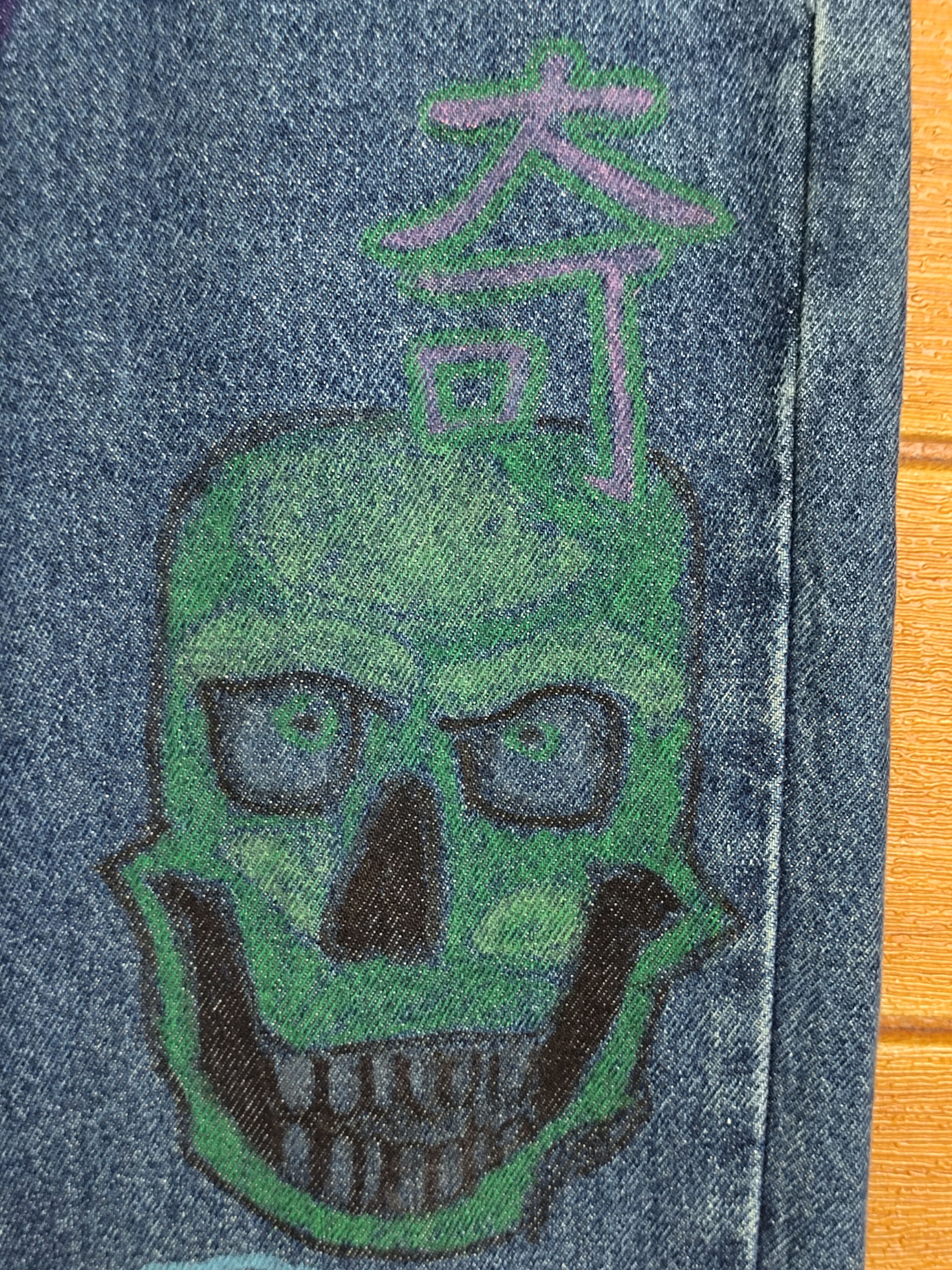 Levi's Vintage LEVIS Hand Sketch Art Denim Jeans Rip Kobe Size US 28 / EU 44 - 5 Thumbnail