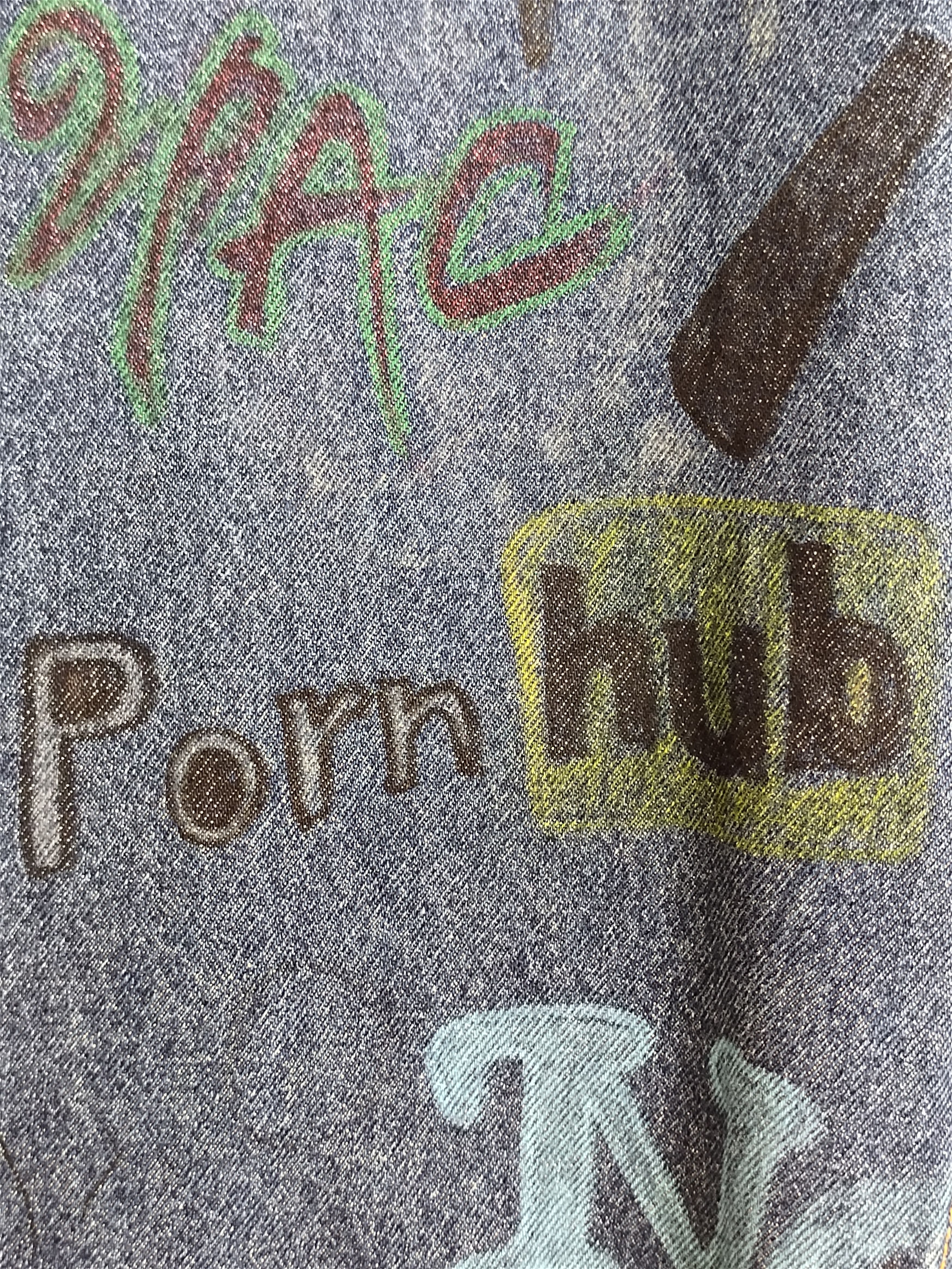 Levi's Vintage LEVIS Hand Sketch Art Denim Jeans Rip Kobe Size US 28 / EU 44 - 9 Thumbnail