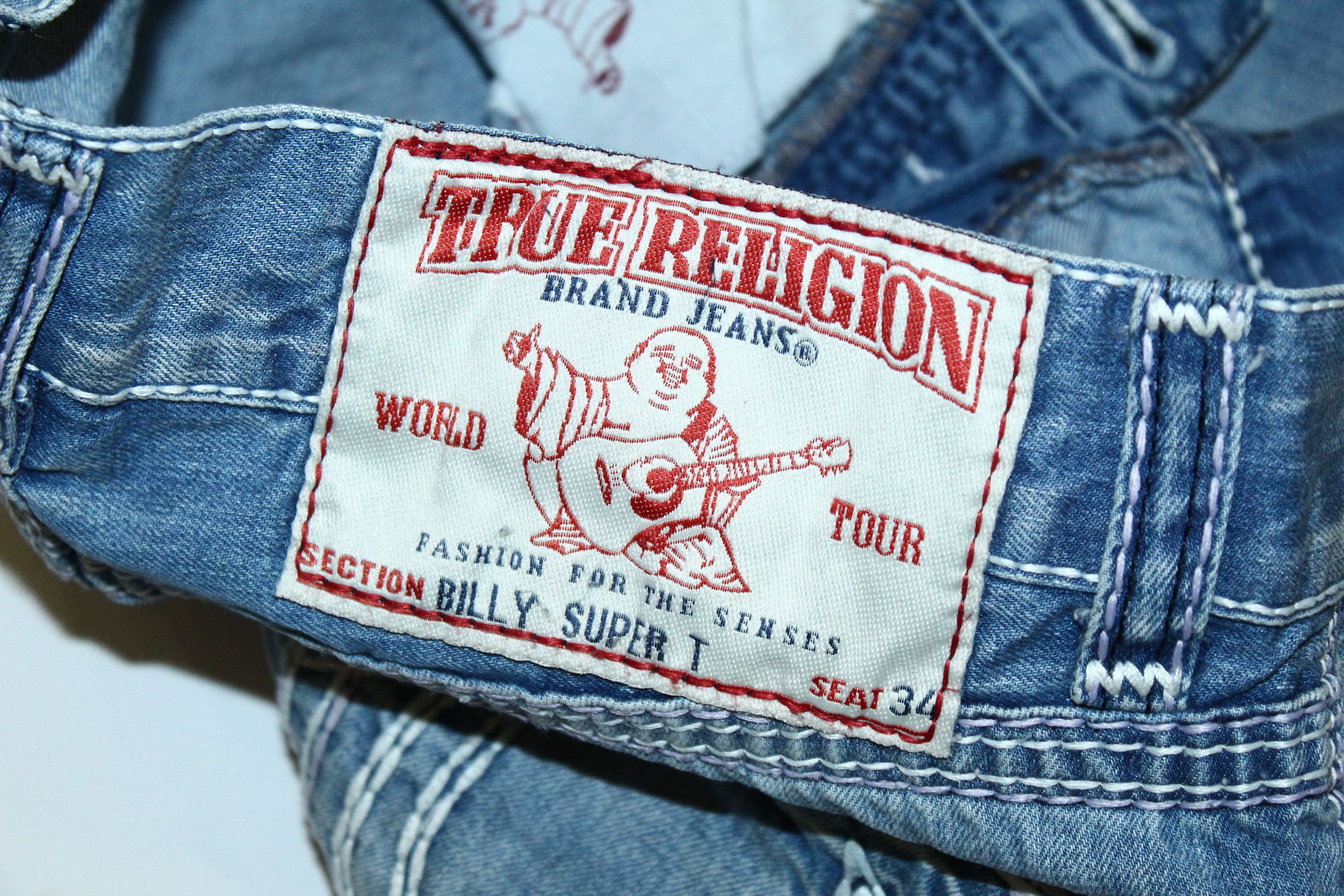 True Religion Vtg True Religion Blue Fading Denim Straight Leg Jeans Size US 30 / EU 46 - 9 Thumbnail