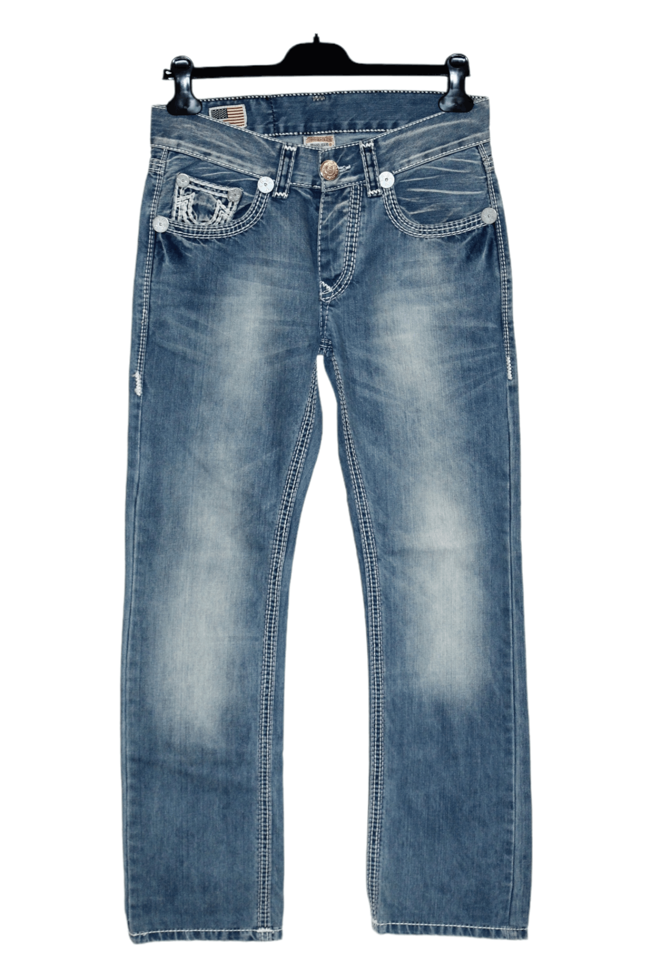 True Religion Vtg True Religion Blue Fading Denim Straight Leg Jeans Size US 30 / EU 46 - 1 Thumbnail