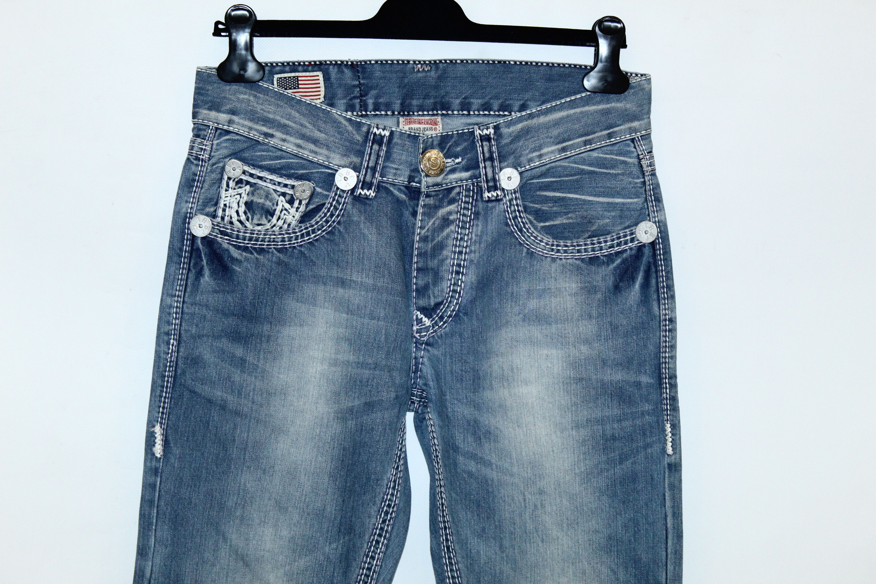 True Religion Vtg True Religion Blue Fading Denim Straight Leg Jeans Size US 30 / EU 46 - 4 Thumbnail