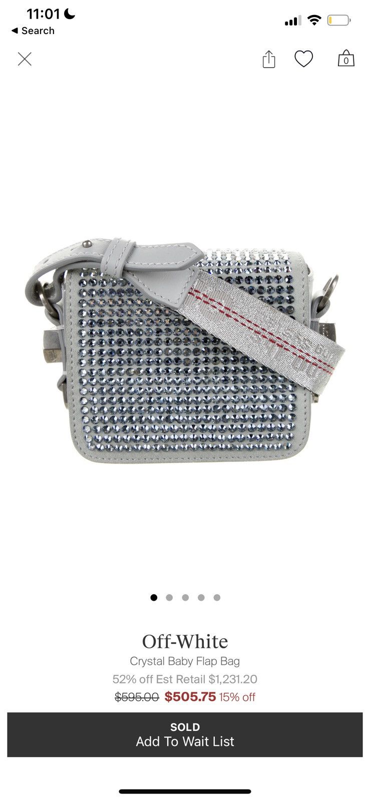 Off-White Crystal Baby Bag
