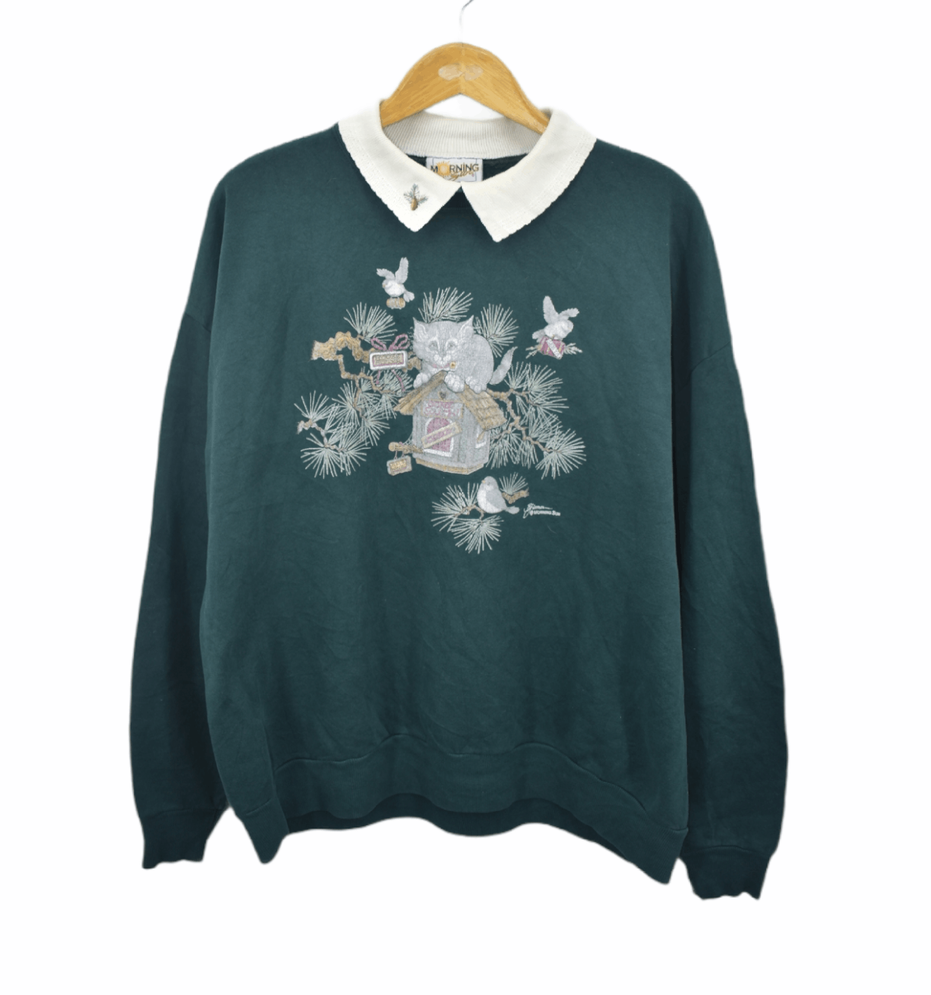 Vintage VINTAGE 80'S CAT IN THE PARK SWEATSHIRT Size US L / EU 52-54 / 3 - 1 Thumbnail