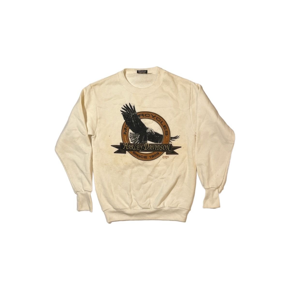 Harley Davidson 1991 Harley Davidson 3D Emblem Eagle Sweatshirt Size US S / EU 44-46 / 1 - 1 Thumbnail