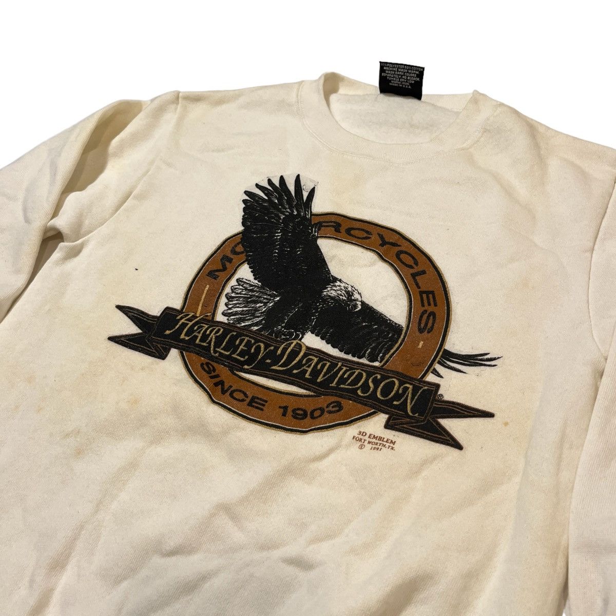 Harley Davidson 1991 Harley Davidson 3D Emblem Eagle Sweatshirt Size US S / EU 44-46 / 1 - 2 Thumbnail