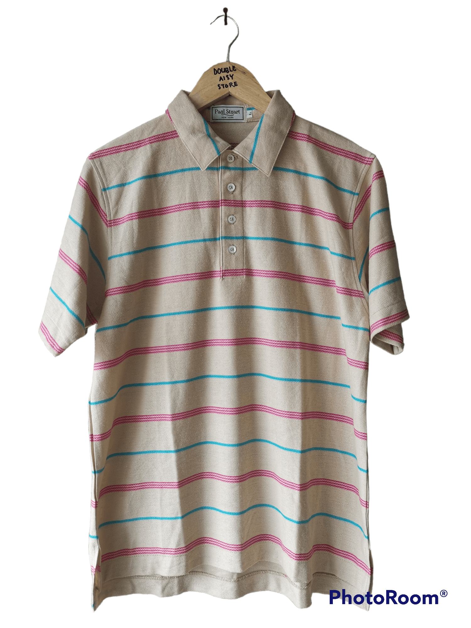 🔥Vintage Paul Stuart Stripe Polo Tee