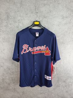 Vintage Starter MLB Atlanta Braves Baseball Jersey XL Cream 