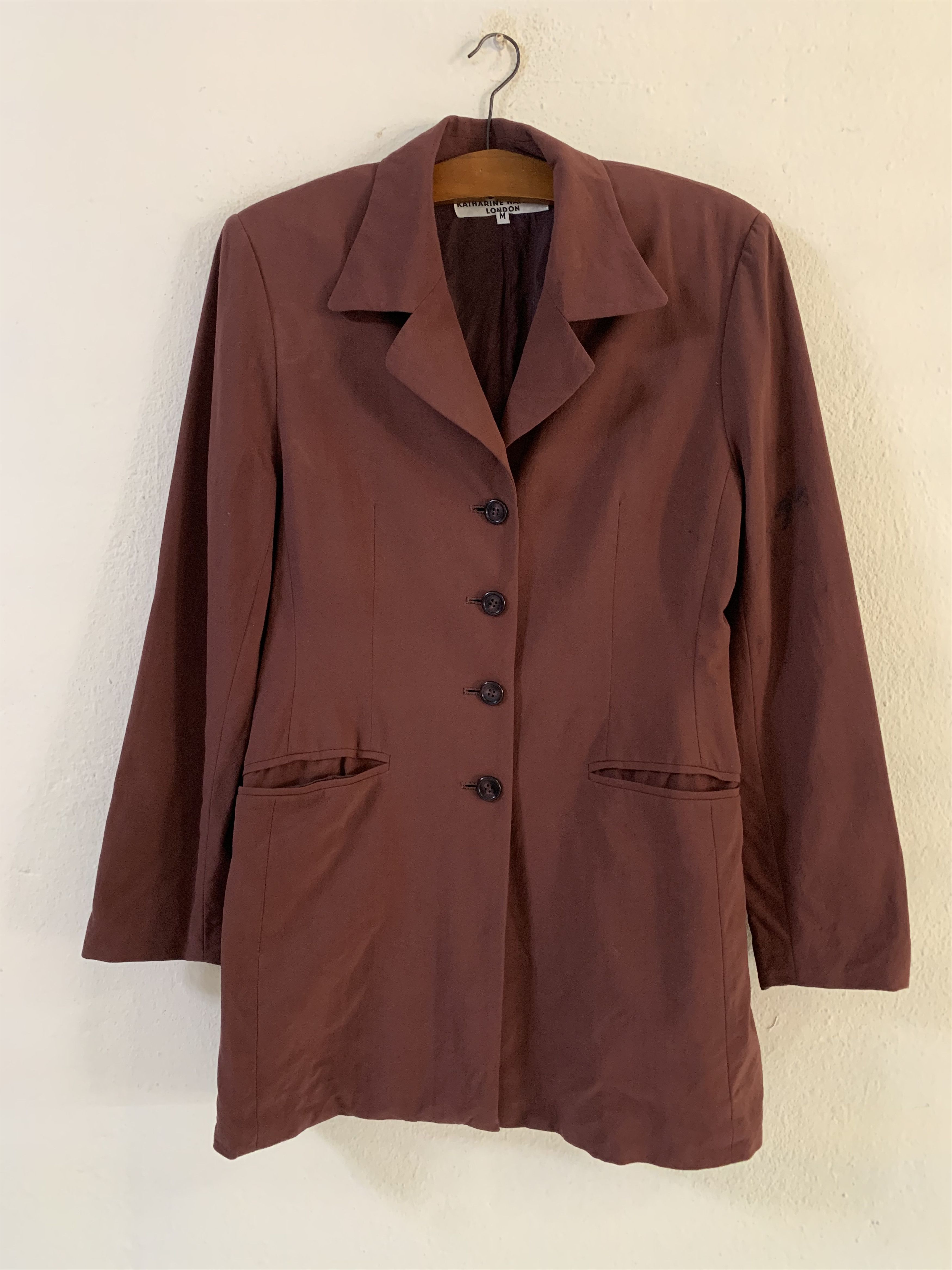 image of Katharine Hamnett London Katherine Hamnet Women Blazer Jacket Cw21 in Maroon