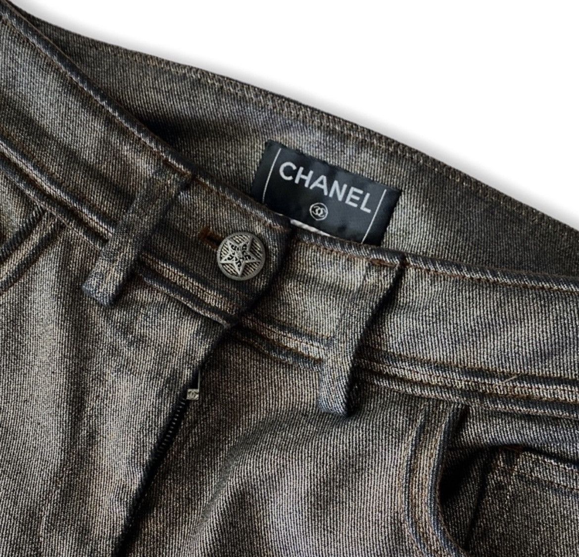 Chanel Chanel Metallic Ruched Jeans Size 26" / US 2 / IT 38 - 5 Thumbnail