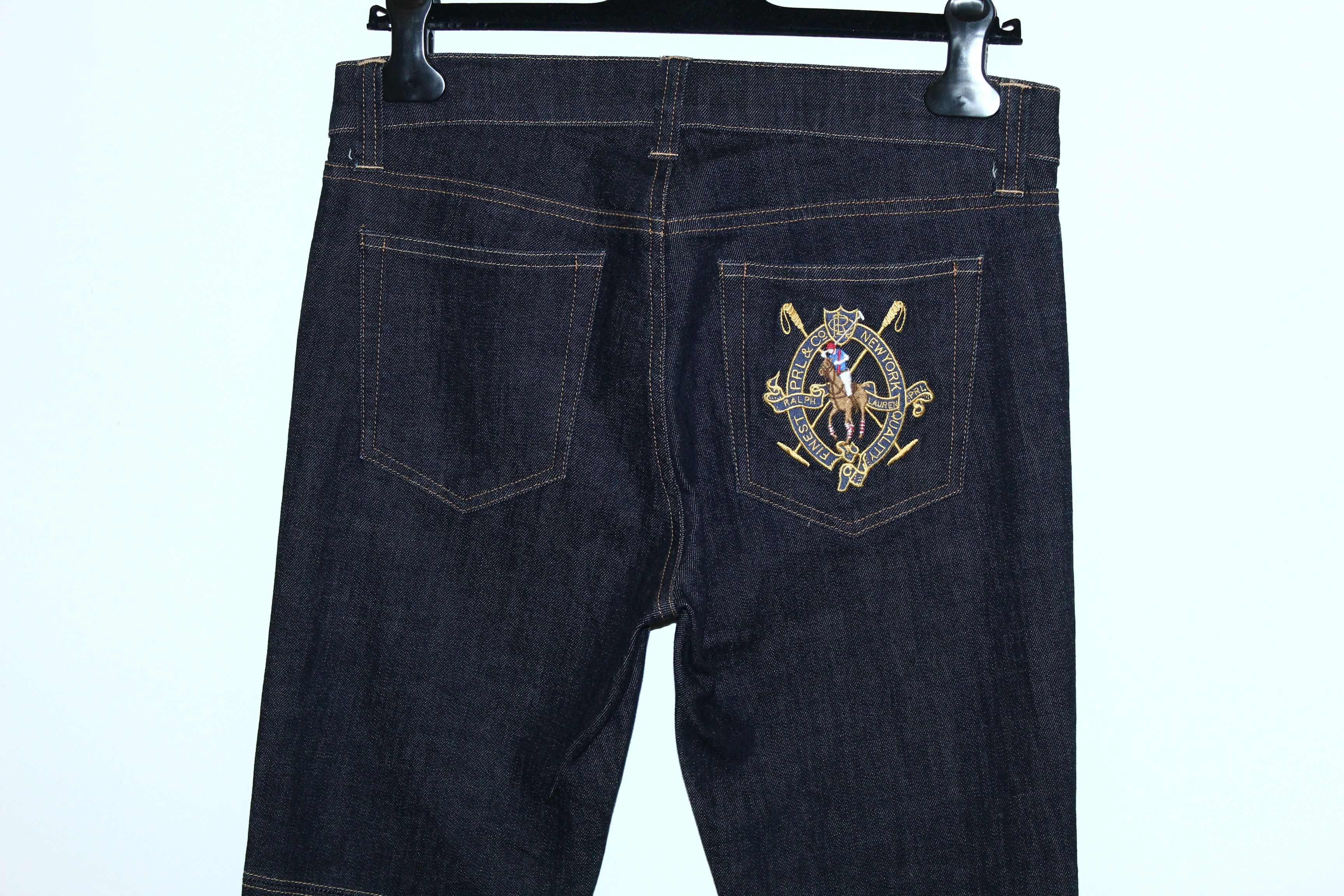 Polo Ralph Lauren Polo R.L. Crest N.Y. Logo Embroid Skinny Raw Denim Jeans Size US 30 / EU 46 - 4 Thumbnail