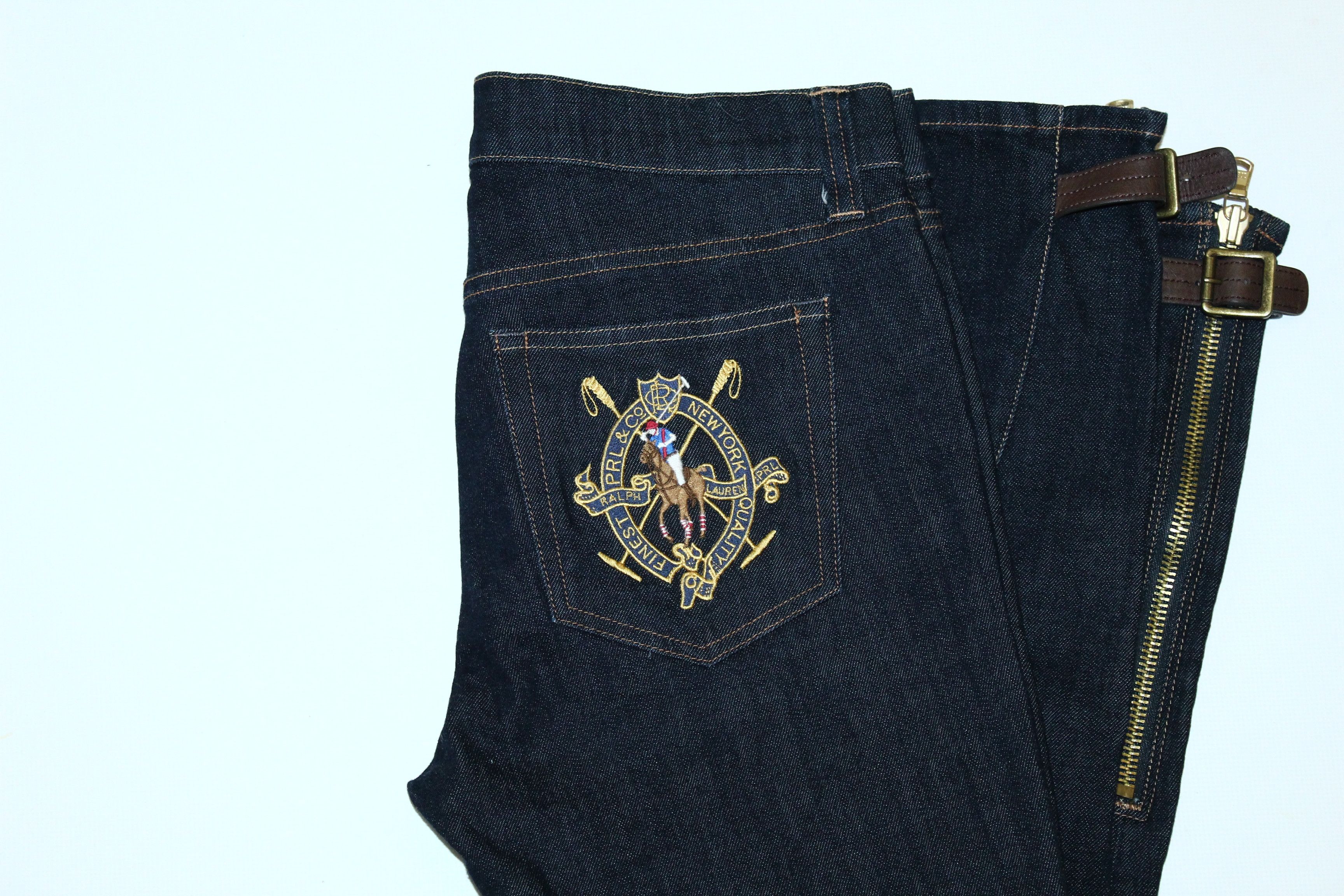 Polo Ralph Lauren Polo R.L. Crest N.Y. Logo Embroid Skinny Raw Denim Jeans Size US 30 / EU 46 - 10 Thumbnail