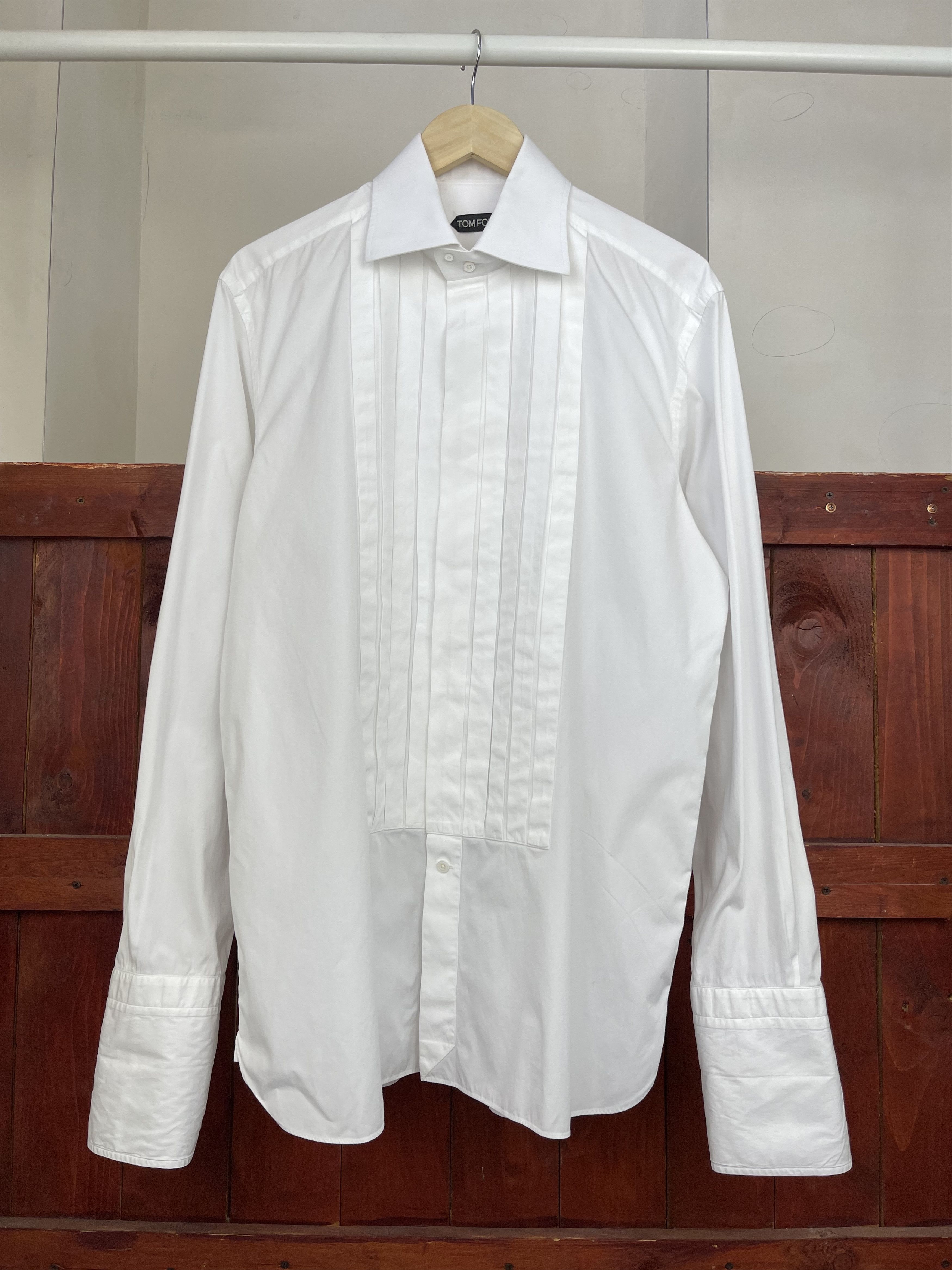 Tom Ford white button up classic dress cotton shirt classic