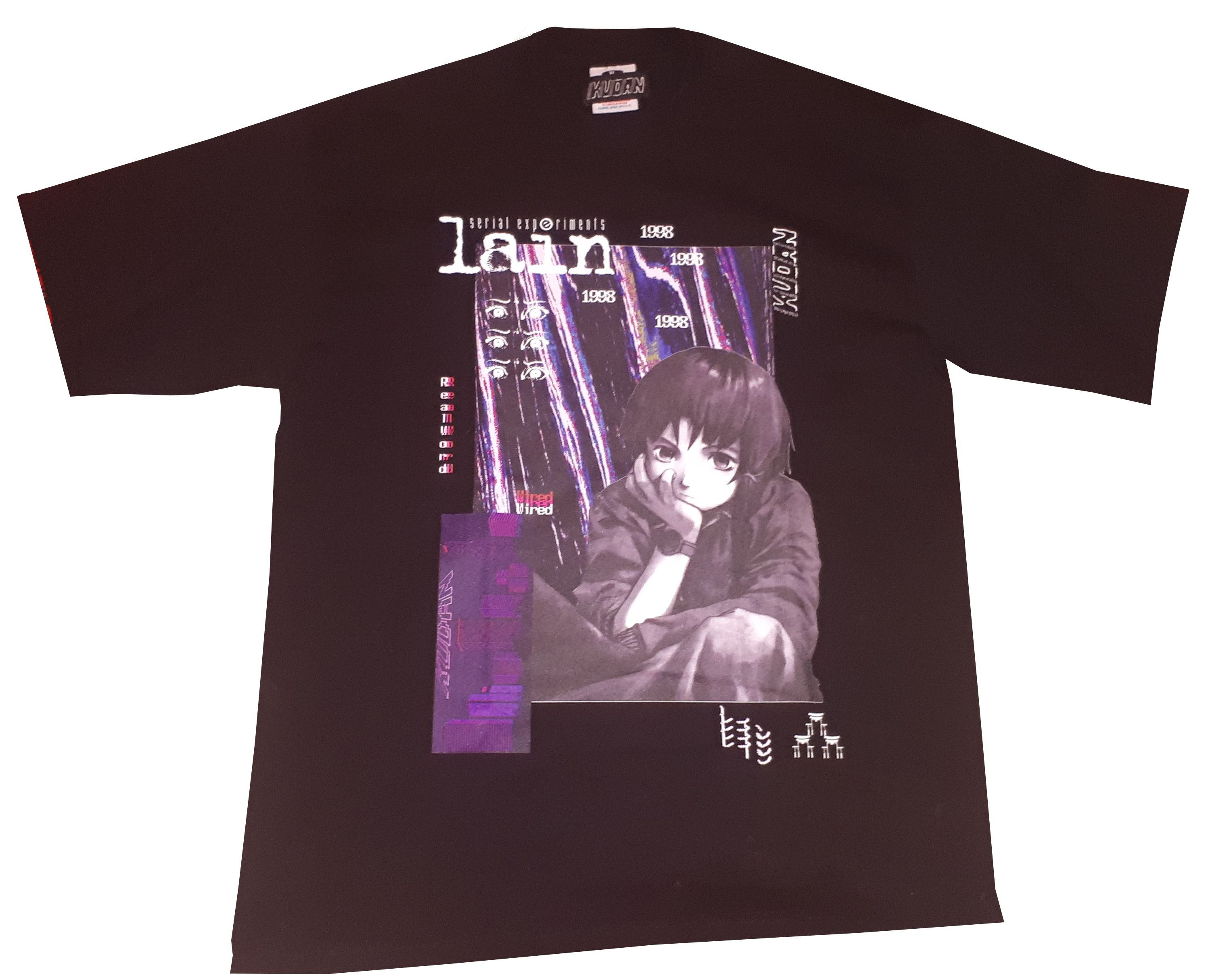 serial experiments lain T-shirt INFOPNOGRAPHY L SIZE ANIME Rare