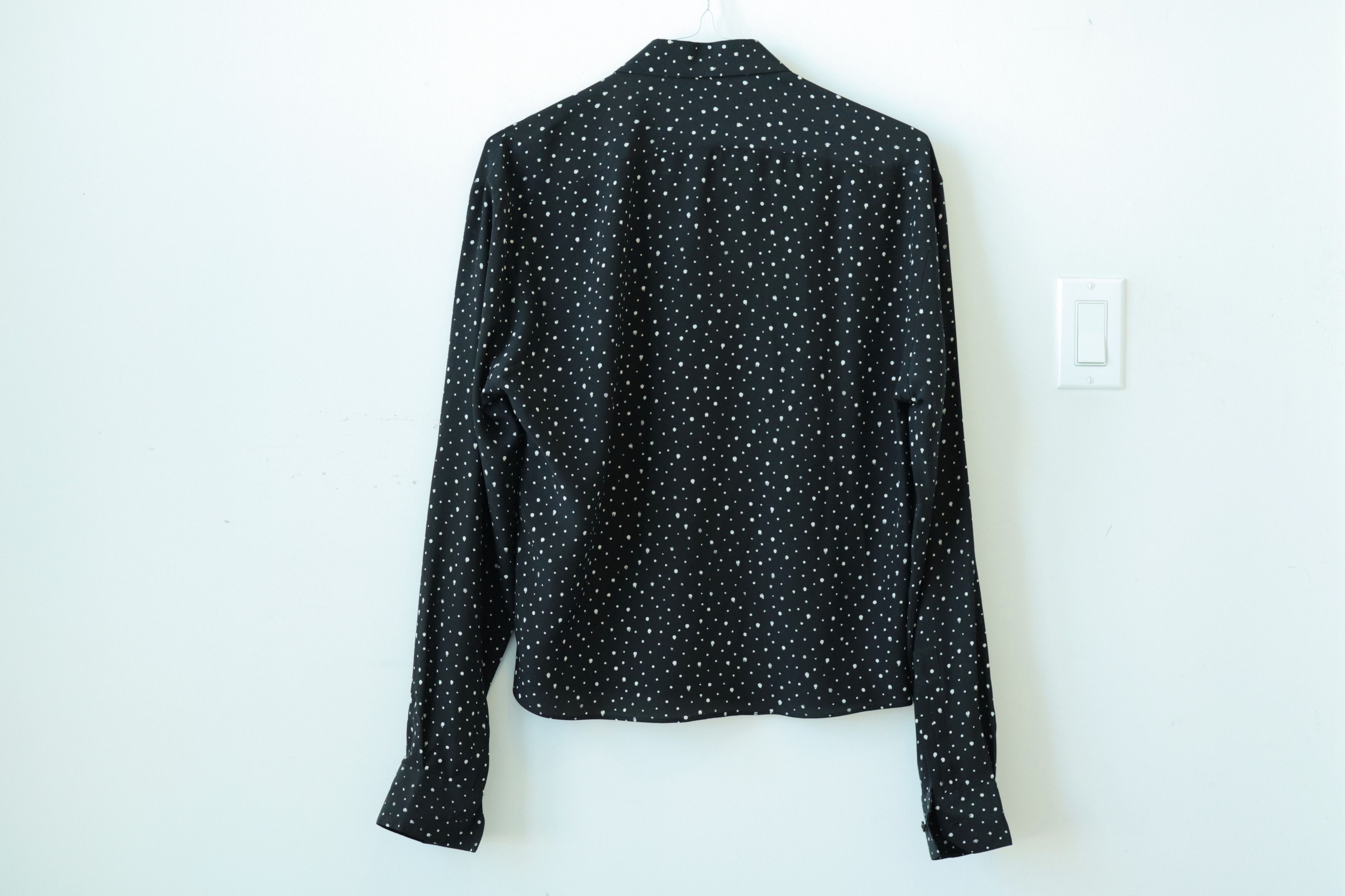 Hedi Slimane × Saint Laurent Paris Black silk dot shirt Size US M / EU 48-50 / 2 - 2 Thumbnail
