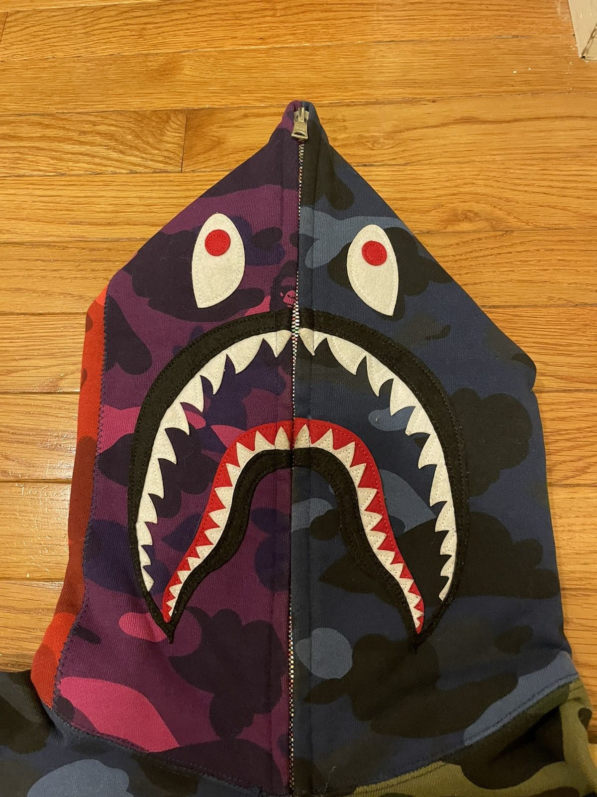 Bape Bape multi mix color camo shark full zip hoodie Size US L / EU 52-54 / 3 - 2 Thumbnail