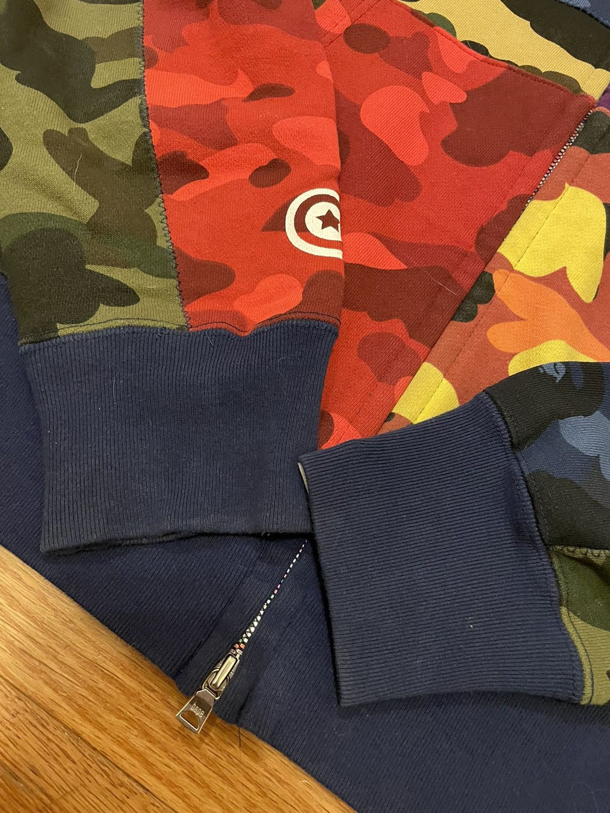 Bape Bape multi mix color camo shark full zip hoodie Size US L / EU 52-54 / 3 - 9 Thumbnail