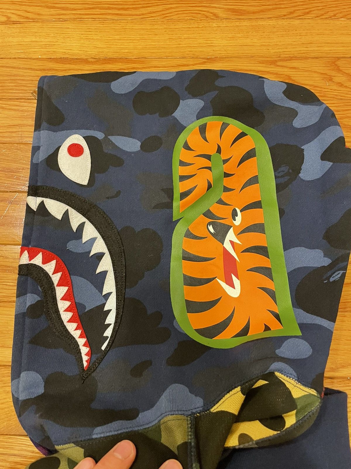 Bape Bape multi mix color camo shark full zip hoodie Size US L / EU 52-54 / 3 - 3 Thumbnail