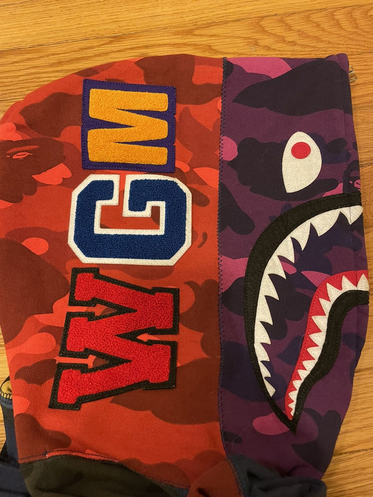 Bape Bape multi mix color camo shark full zip hoodie Size US L / EU 52-54 / 3 - 4 Thumbnail