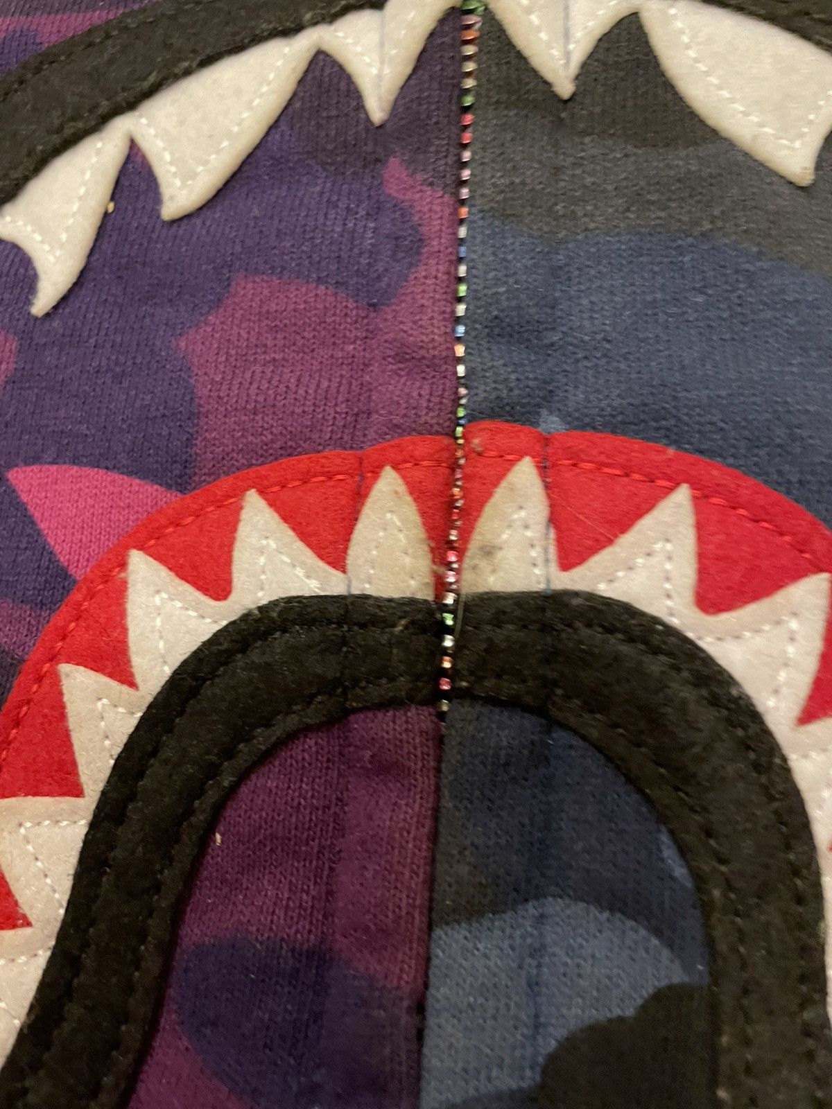 Bape Bape multi mix color camo shark full zip hoodie Size US L / EU 52-54 / 3 - 7 Thumbnail