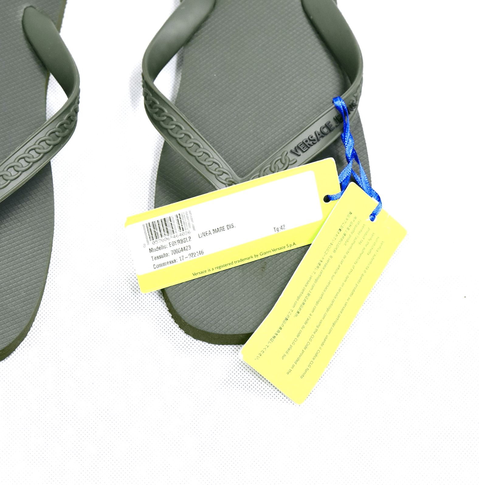 Versace Brand New VJC Khaki Flip Flops Size US 9 / EU 42 - 3 Thumbnail