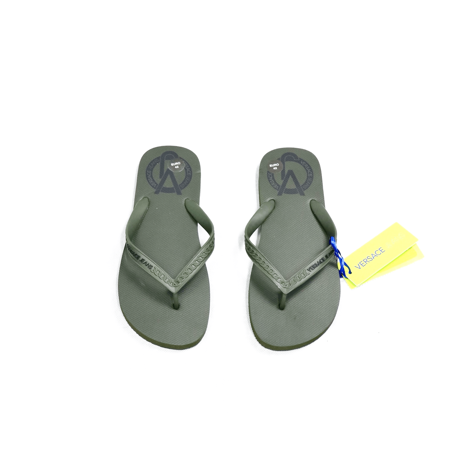 Versace Brand New VJC Khaki Flip Flops Size US 9 / EU 42 - 1 Thumbnail