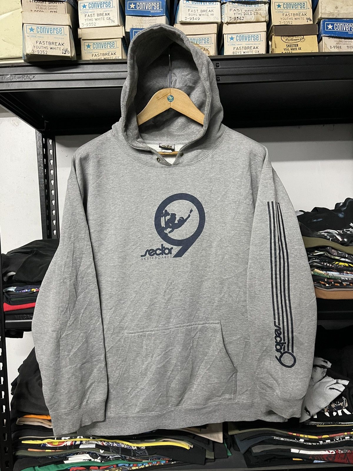 トップス 90s alien workshop sweatshirt fade black Vintage 90s Alien Workshop Box Logo Sweatshirt Skate