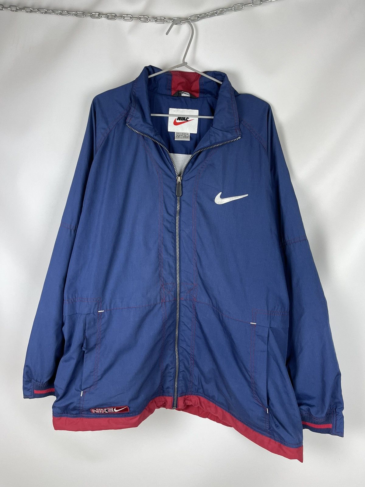 Nike Nike vintage 90s authentic athletic logo swoosh track top Size US XL / EU 56 / 4 - 1 Thumbnail