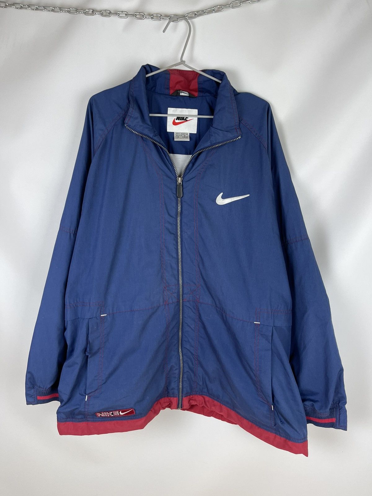 Nike Nike vintage 90s authentic athletic logo swoosh track top Size US XL / EU 56 / 4 - 3 Thumbnail
