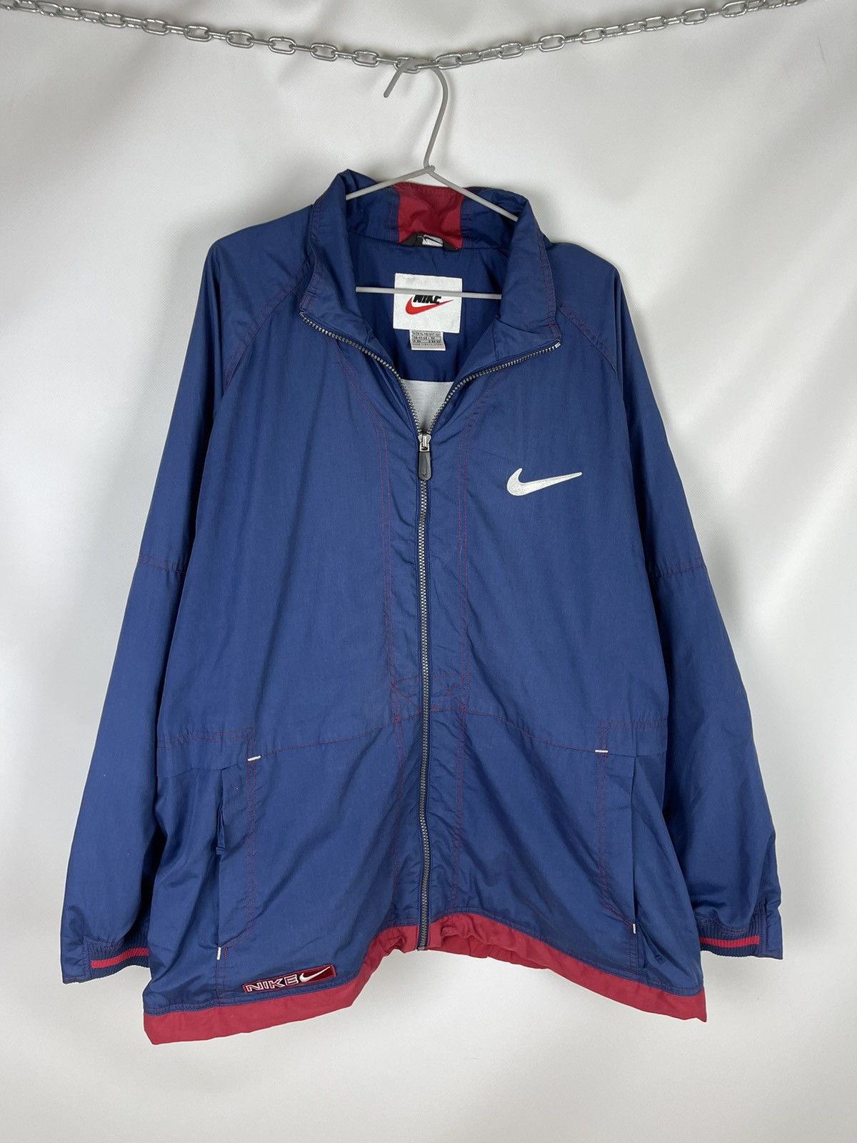 Nike Nike vintage 90s authentic athletic logo swoosh track top Size US XL / EU 56 / 4 - 4 Thumbnail