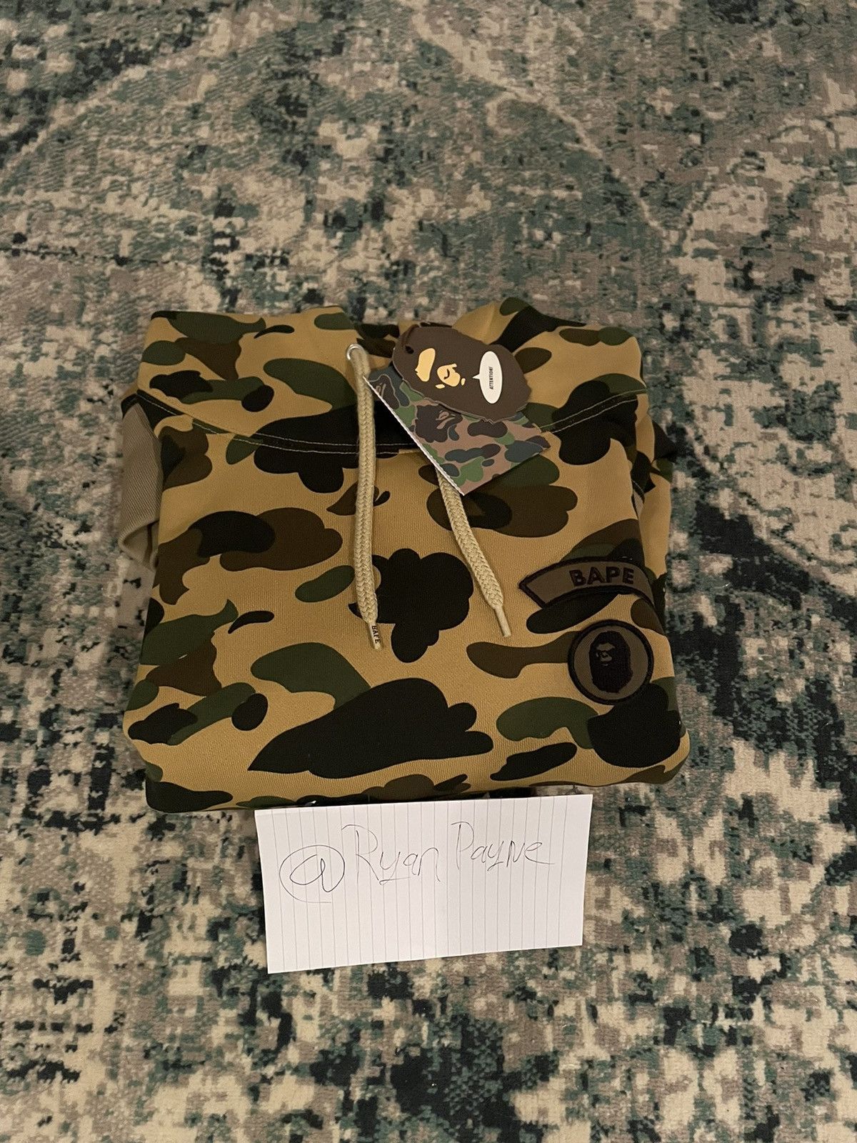 Bape A Bathing Ape 1st Camo Sleeve Pocket Pullover Hoodie Yellow Size US XL / EU 56 / 4 - 4 Thumbnail