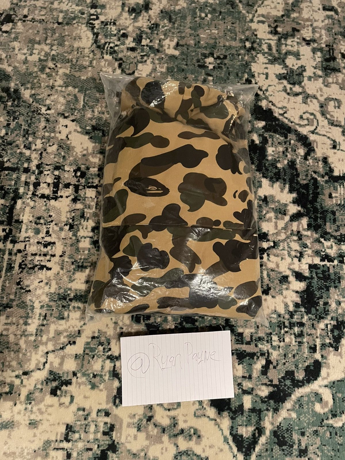 Bape A Bathing Ape 1st Camo Sleeve Pocket Pullover Hoodie Yellow Size US XL / EU 56 / 4 - 6 Thumbnail