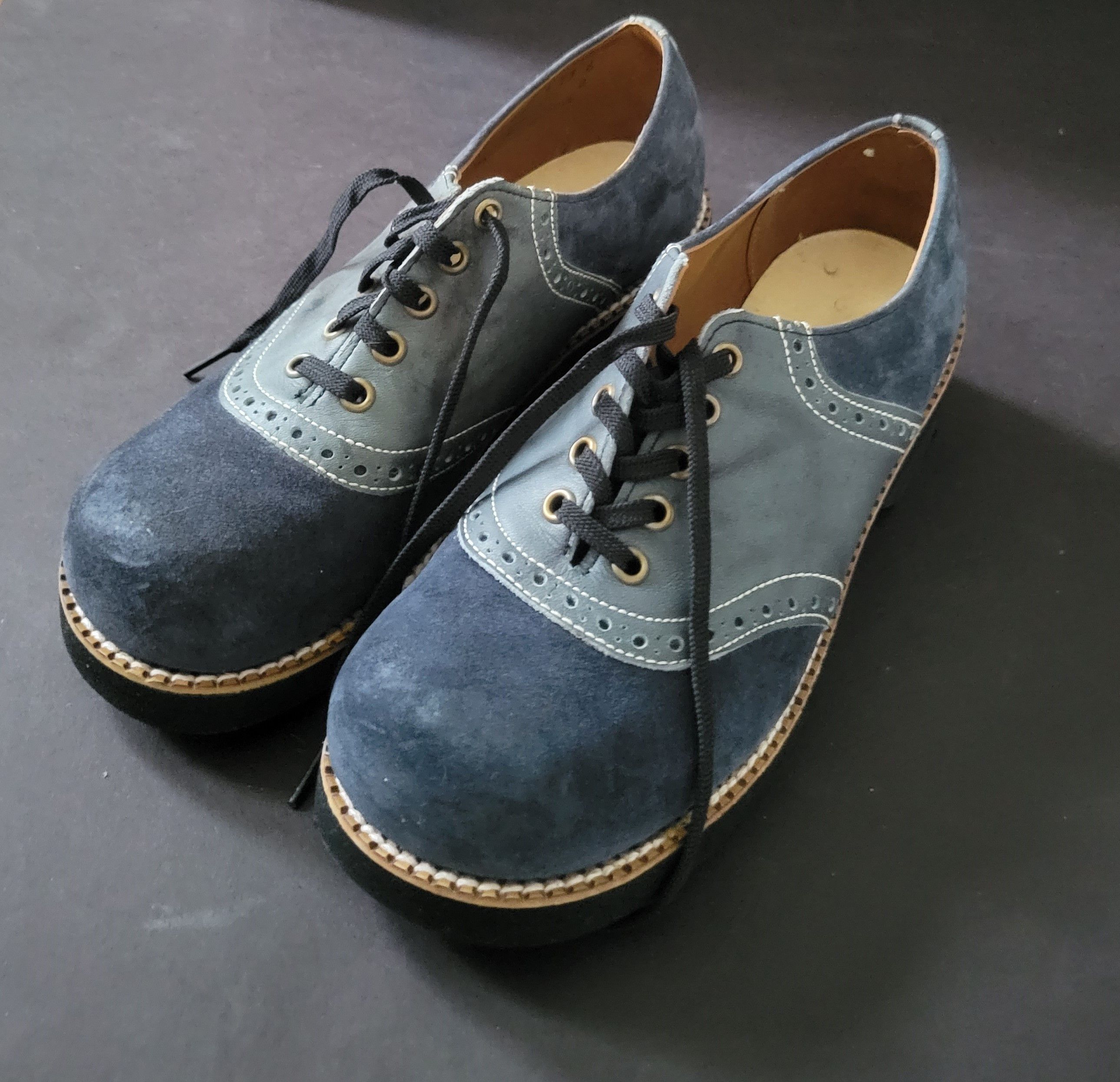 Hush Puppies Hush Puppies Saddle II Blue Suede Shoes 1960s Grailed