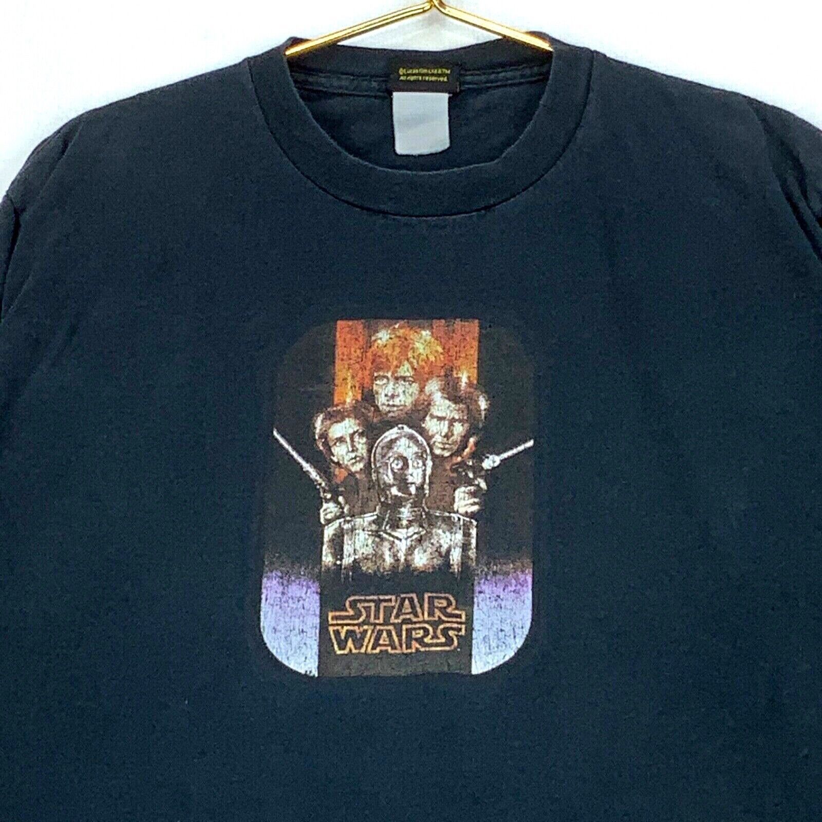 90'S Star Wars Movie T-Shirt, Men's, Size L, Vintage cotton Blue type light blue Vintage Second Hand