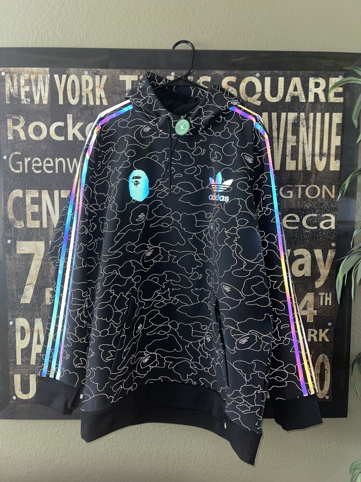 Bape x adidas tech hoodie black hot sale