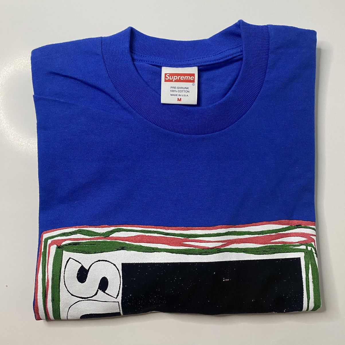 Supreme Supreme Mask Tee Royal Medium SS22 Size US M / EU 48-50 / 2 - 2 Thumbnail