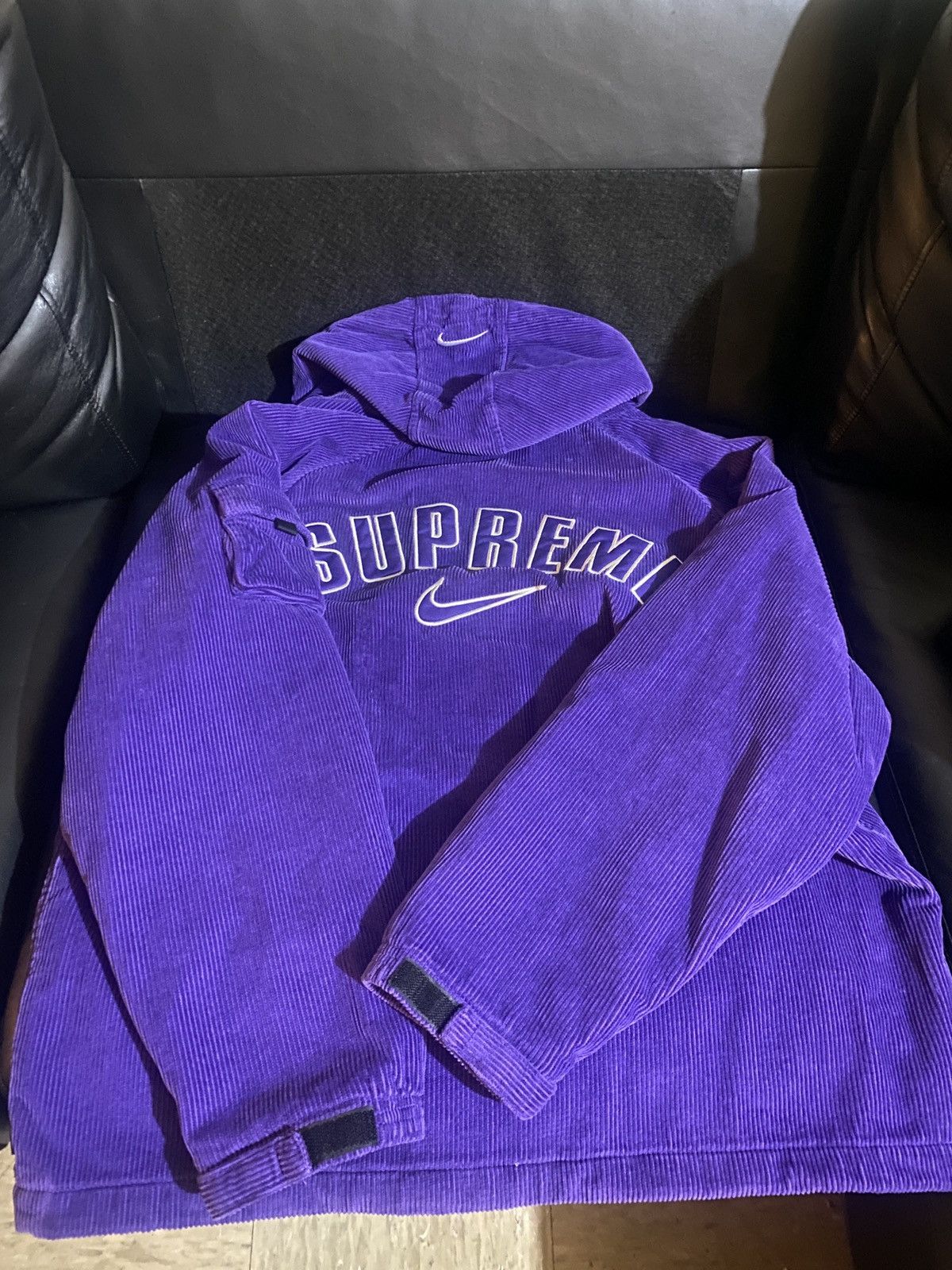 Supreme x Nike Arc Corduroy Hooded Jacket Purple - Novelship