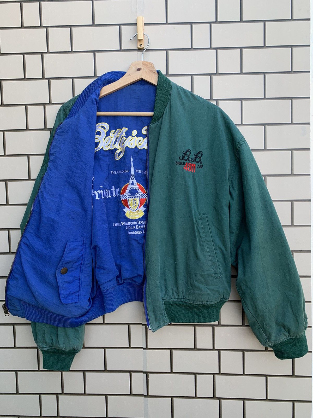 Japanese Brand × Vintage Vintage Japanese Brand Betty’s Blue Reversible Bomber Jacket Size US L / EU 52-54 / 3 - 1 Thumbnail