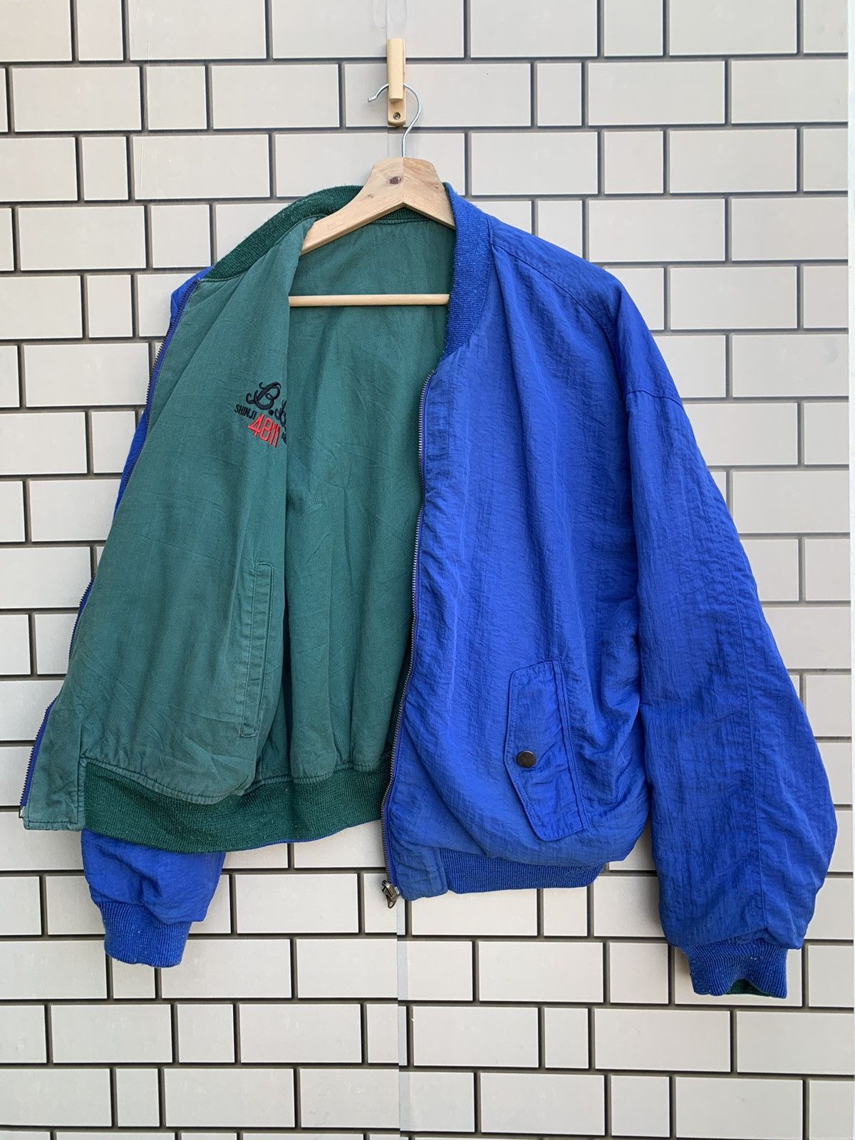 Japanese Brand × Vintage Vintage Japanese Brand Betty’s Blue Reversible Bomber Jacket Size US L / EU 52-54 / 3 - 8 Thumbnail
