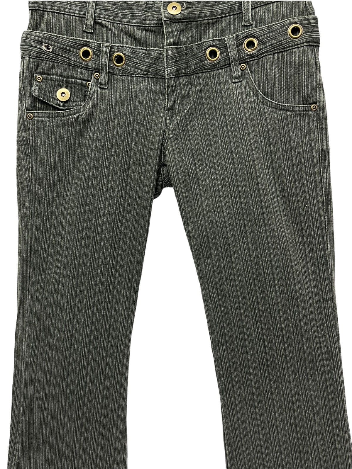 Jungles DOPE FLARE🔥JUNGLE STORM Double Waist Stripe Stretch Denim Size US 31 - 4 Thumbnail