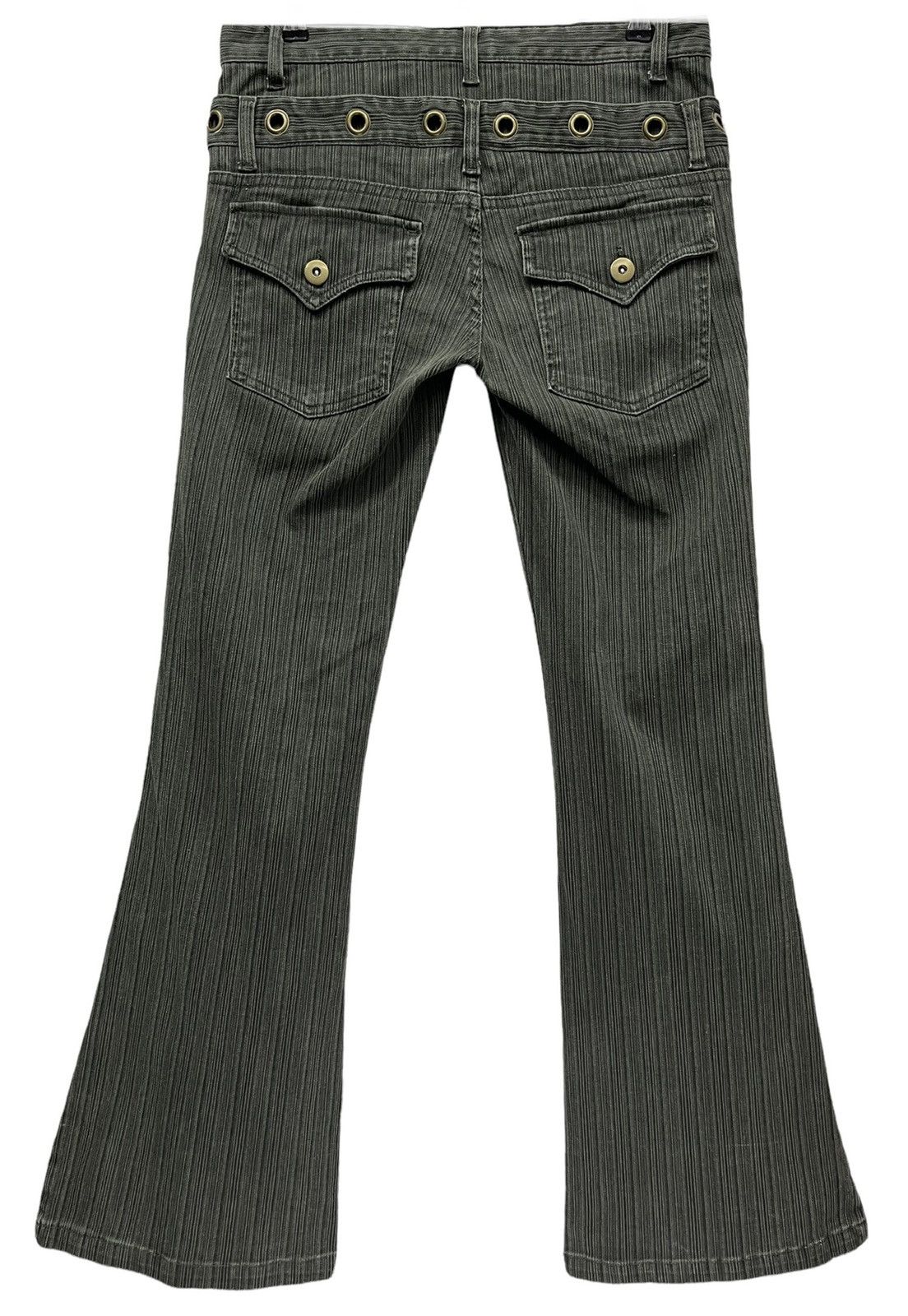 Jungles DOPE FLARE🔥JUNGLE STORM Double Waist Stripe Stretch Denim Size US 31 - 6 Thumbnail