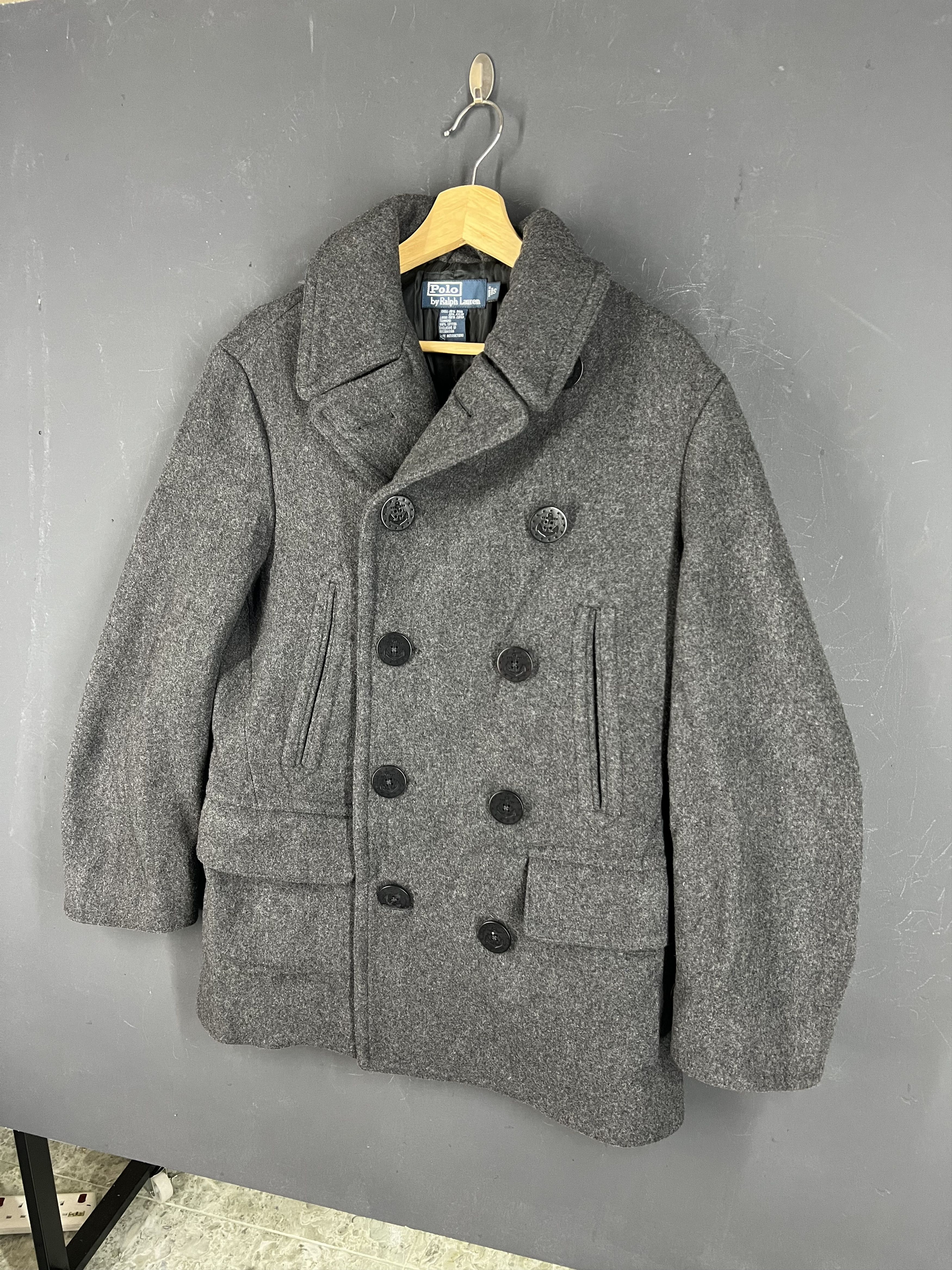 Polo Ralph Lauren 🔥 VINTAGE POLO BY RALPH LAUREN DOUBLE BUTTON PEACOAT Size US S / EU 44-46 / 1 - 4 Thumbnail