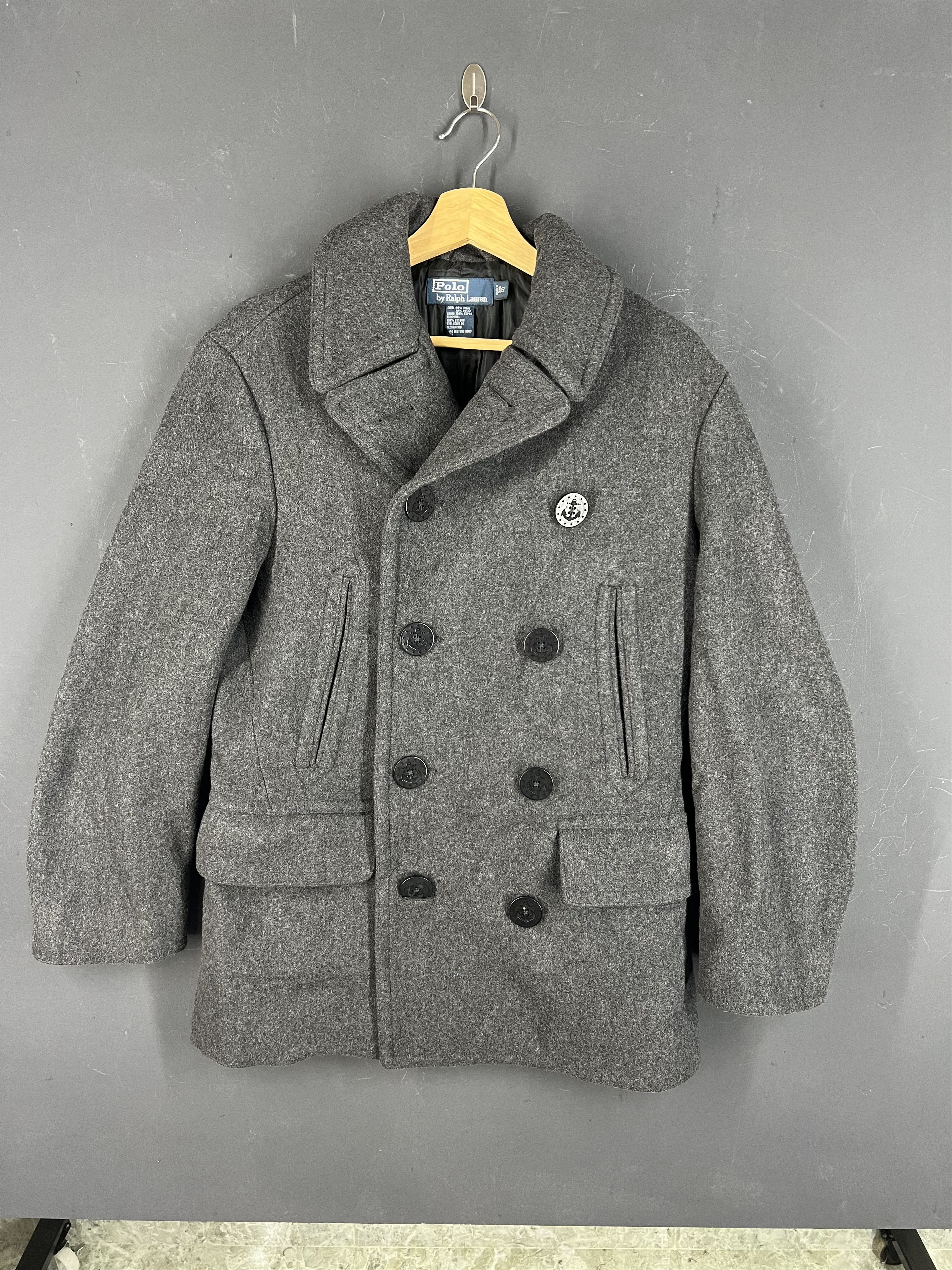 Polo Ralph Lauren 🔥 VINTAGE POLO BY RALPH LAUREN DOUBLE BUTTON PEACOAT Size US S / EU 44-46 / 1 - 3 Thumbnail