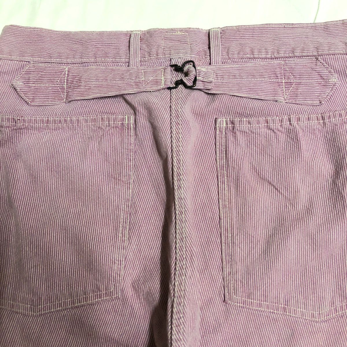 Garment Reproduction of Workers × Japanese Brand Blue Way Japan Hickory Stripe Buckleback Pant Size US 30 / EU 46 - 11 Thumbnail