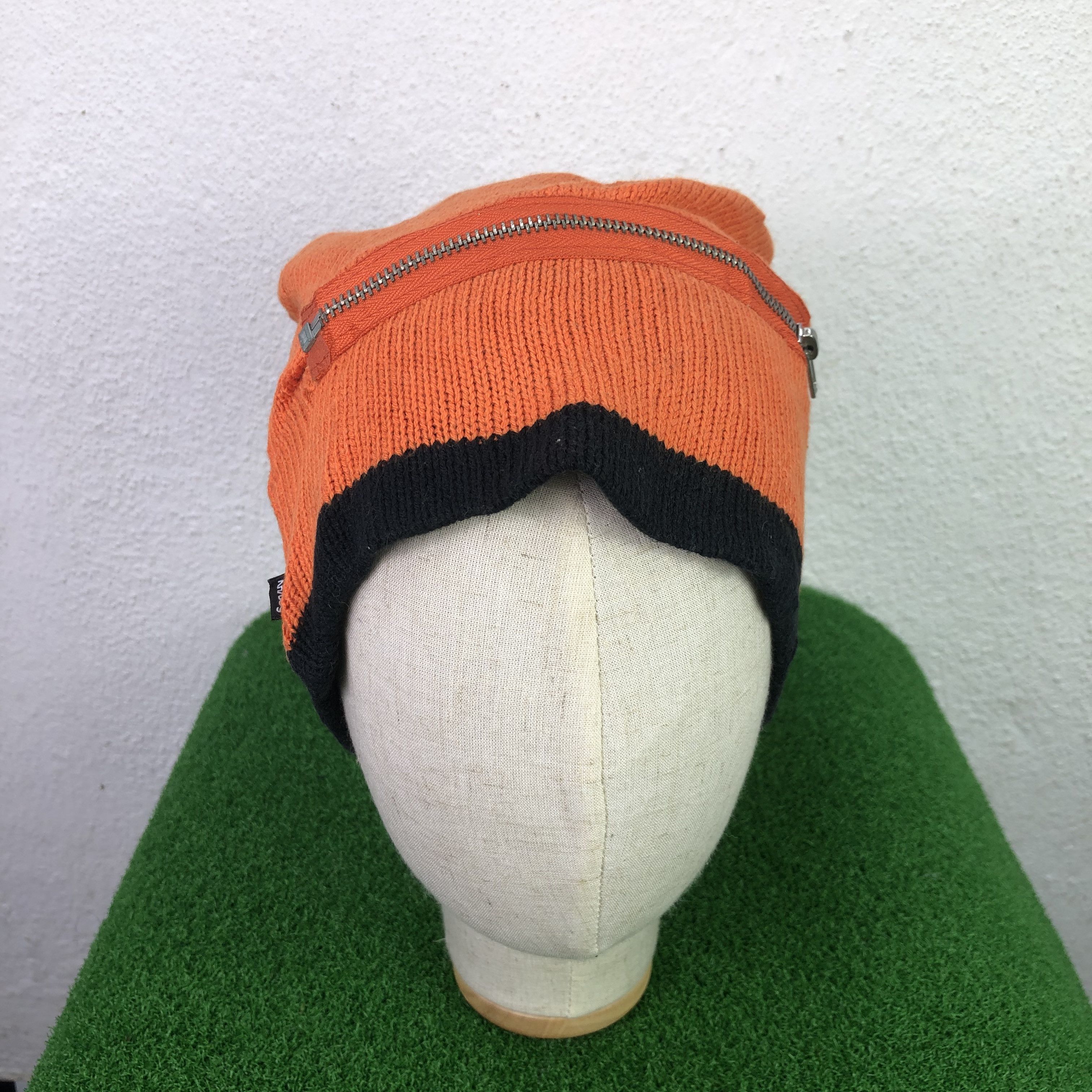 Japanese Brand Analoq Zipper Beanie Hat Size ONE SIZE - 4 Thumbnail